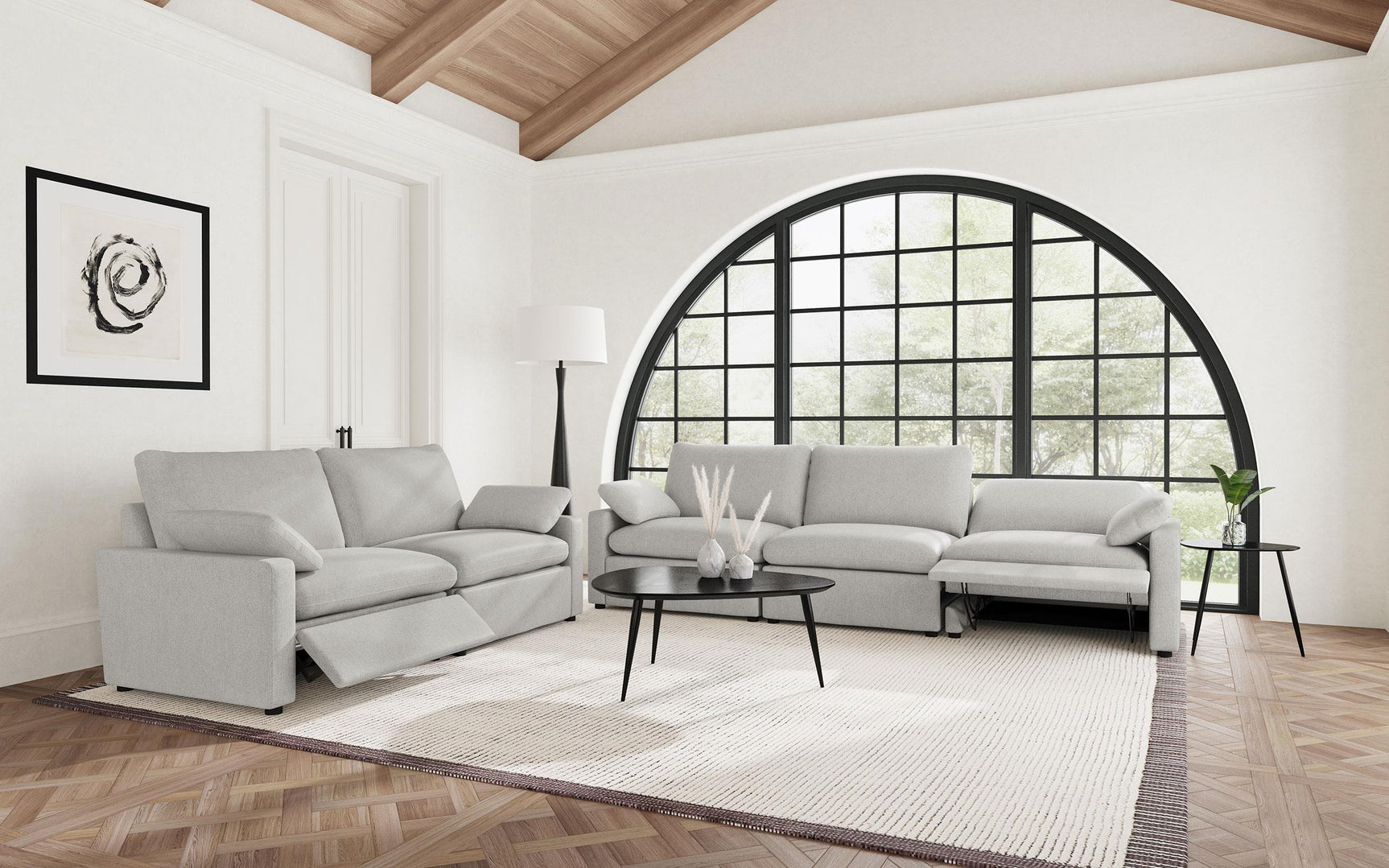 Collins Modular Power Loveseat Grey - Tampa Furniture Outlet
