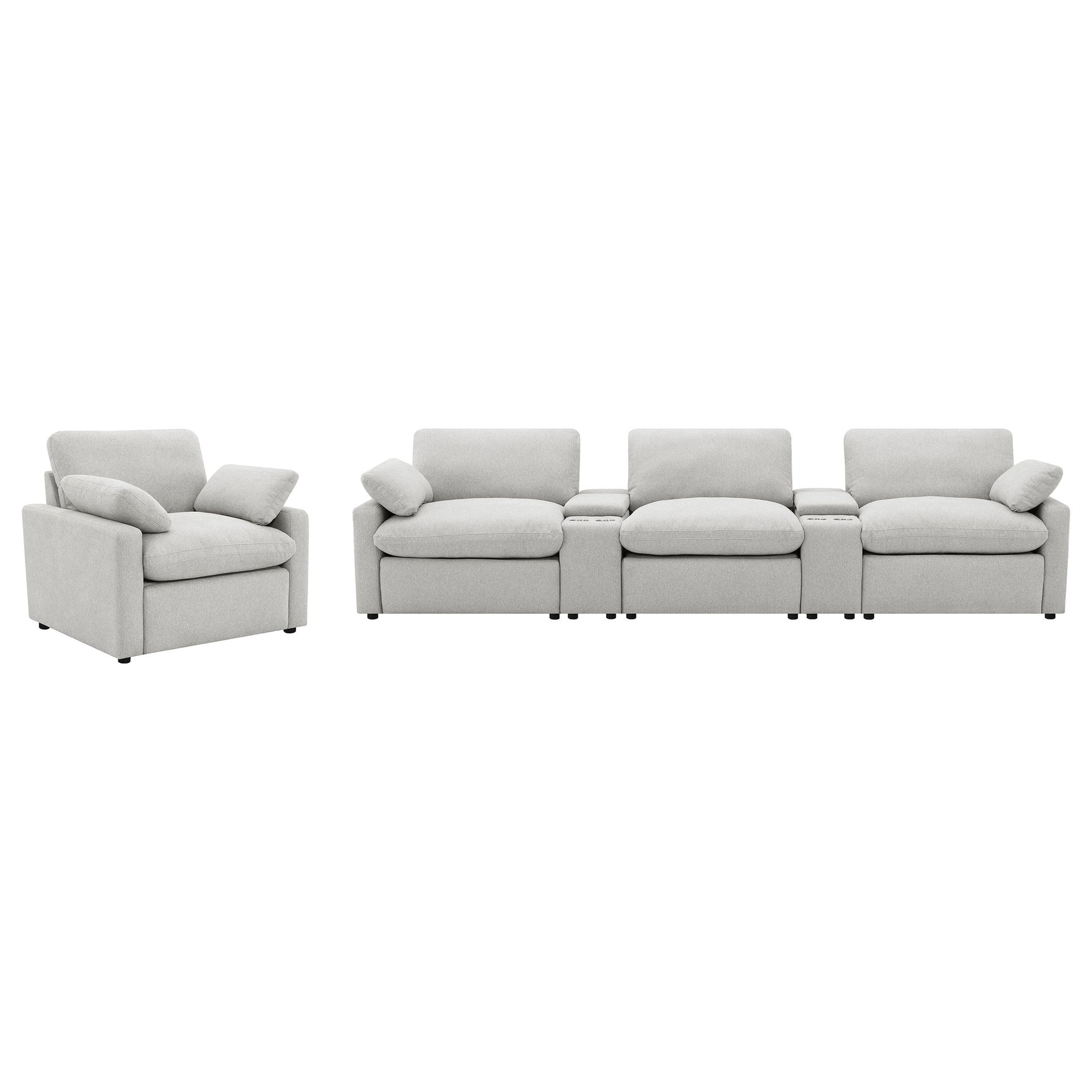 Collins Upholstered Power Recliner Chair Grey - Tampa Furniture Outlet