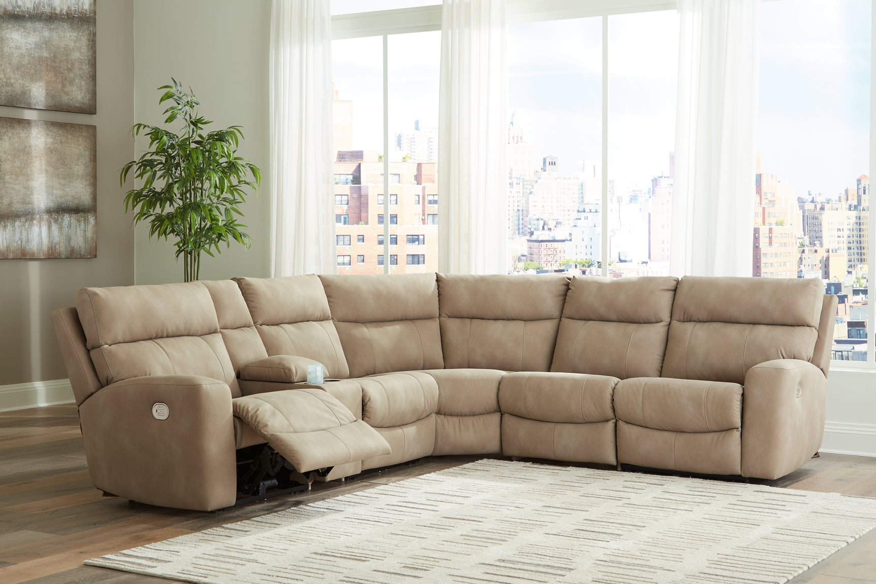 Tampa Furniture Outlet - Ashley Furniture - Next-Gen DuraPella Sectional - 2-Piece Power Reclining Sectional Loveseat / Slate - 61003S1