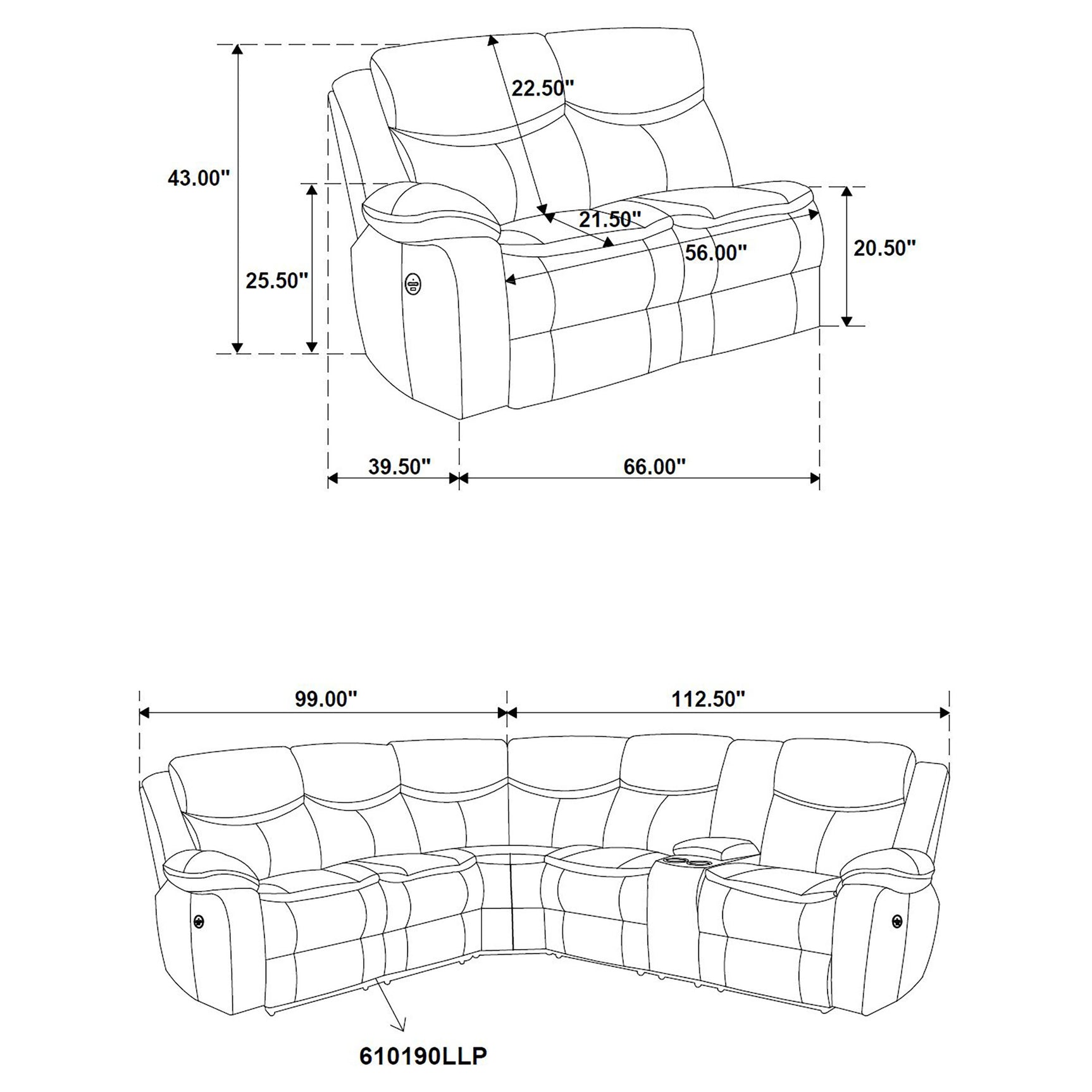 Sycamore Upholstered Power Reclining Sectional Sofa Brown