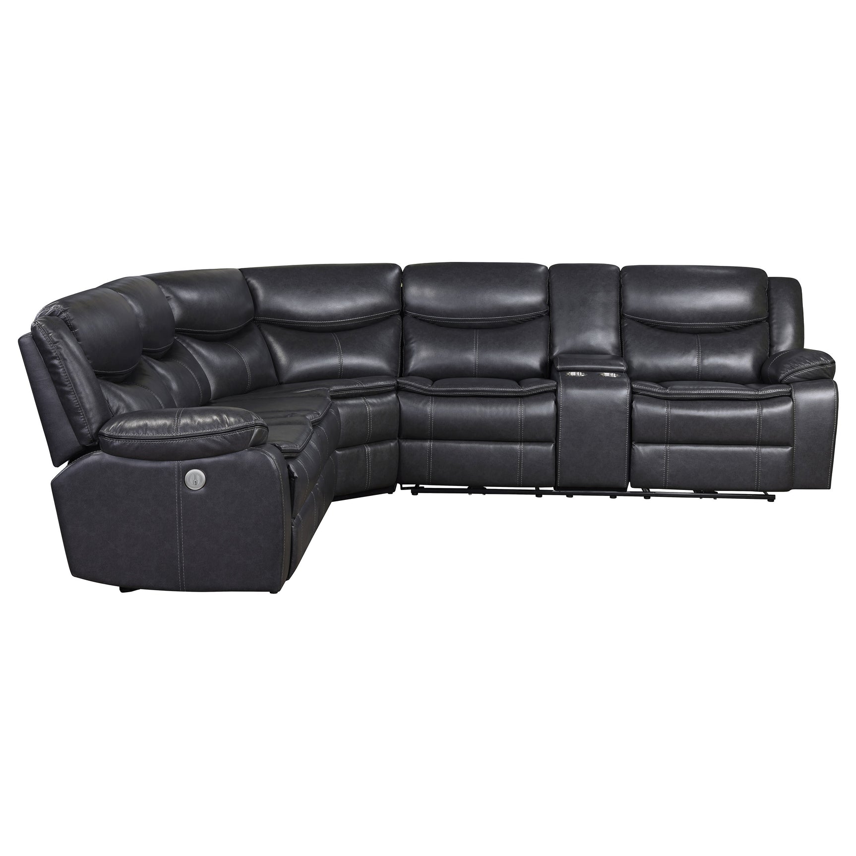 Sycamore Upholstered Power Reclining Sectional Sofa Grey - Tampa Furniture Outlet