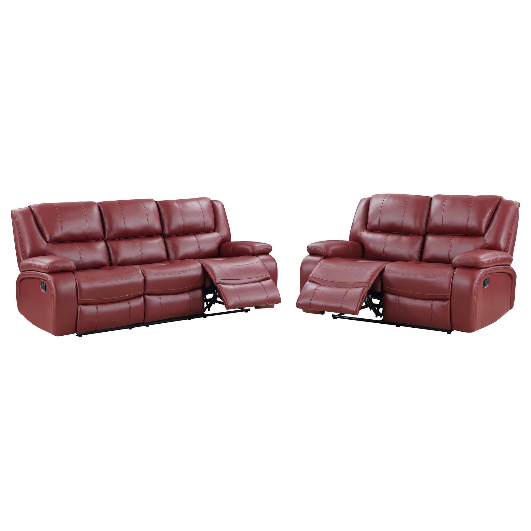Camila 2-piece Upholstered Reclining Sofa Set Red - Tampa Furniture Outlet