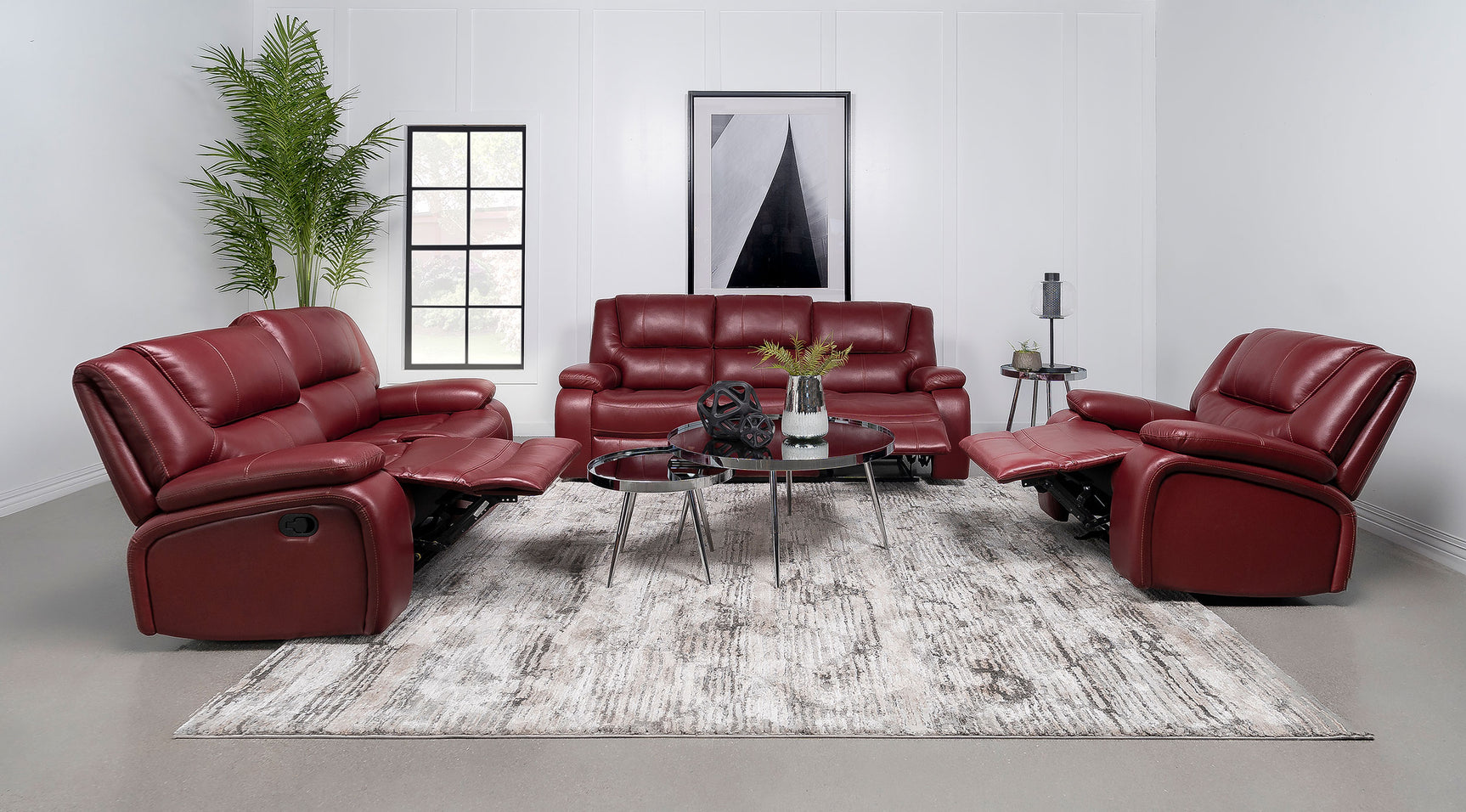 Camila Upholstered Motion Reclining Sofa Red - Tampa Furniture Outlet