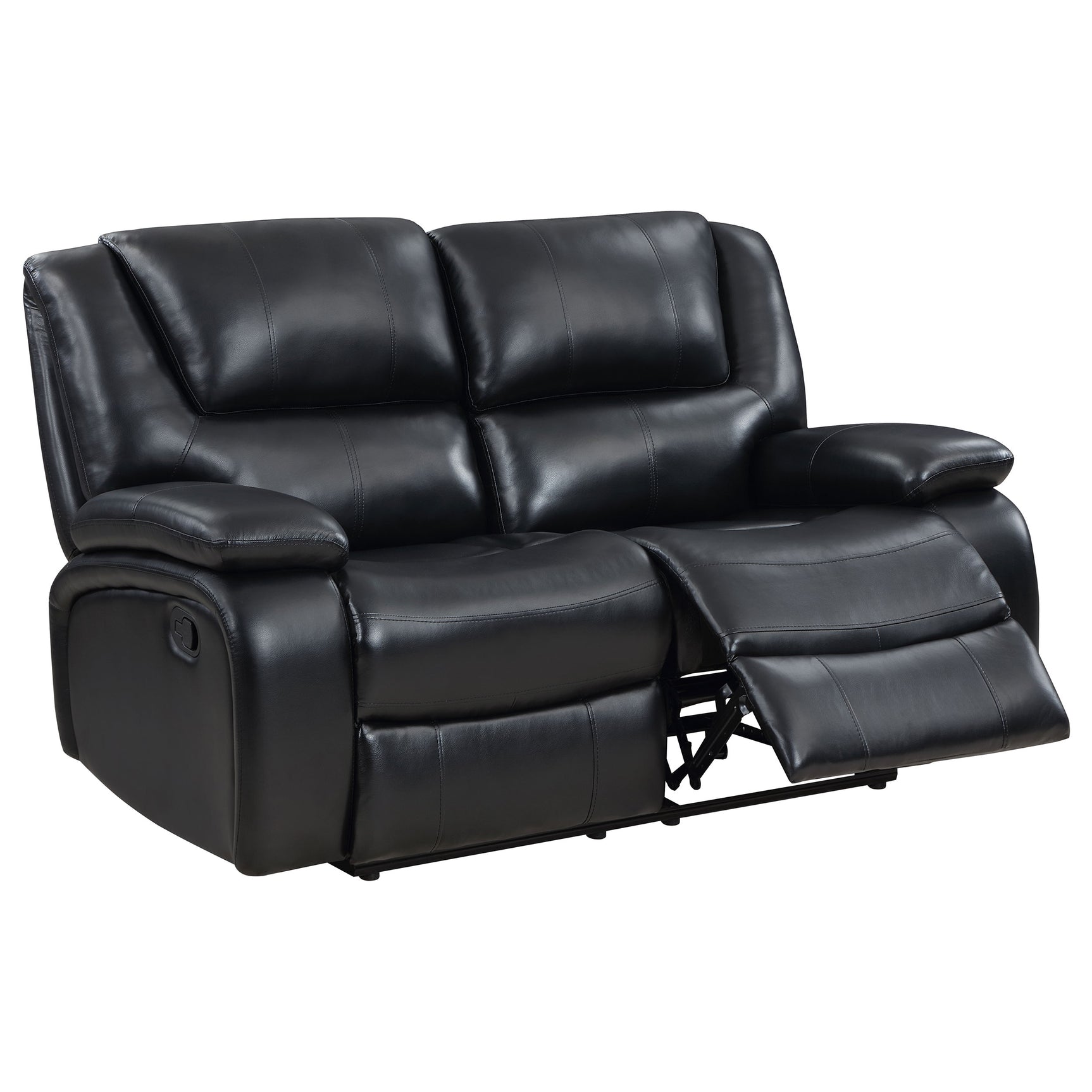 Camila 2-piece Upholstered Reclining Sofa Set Black - Tampa Furniture Outlet