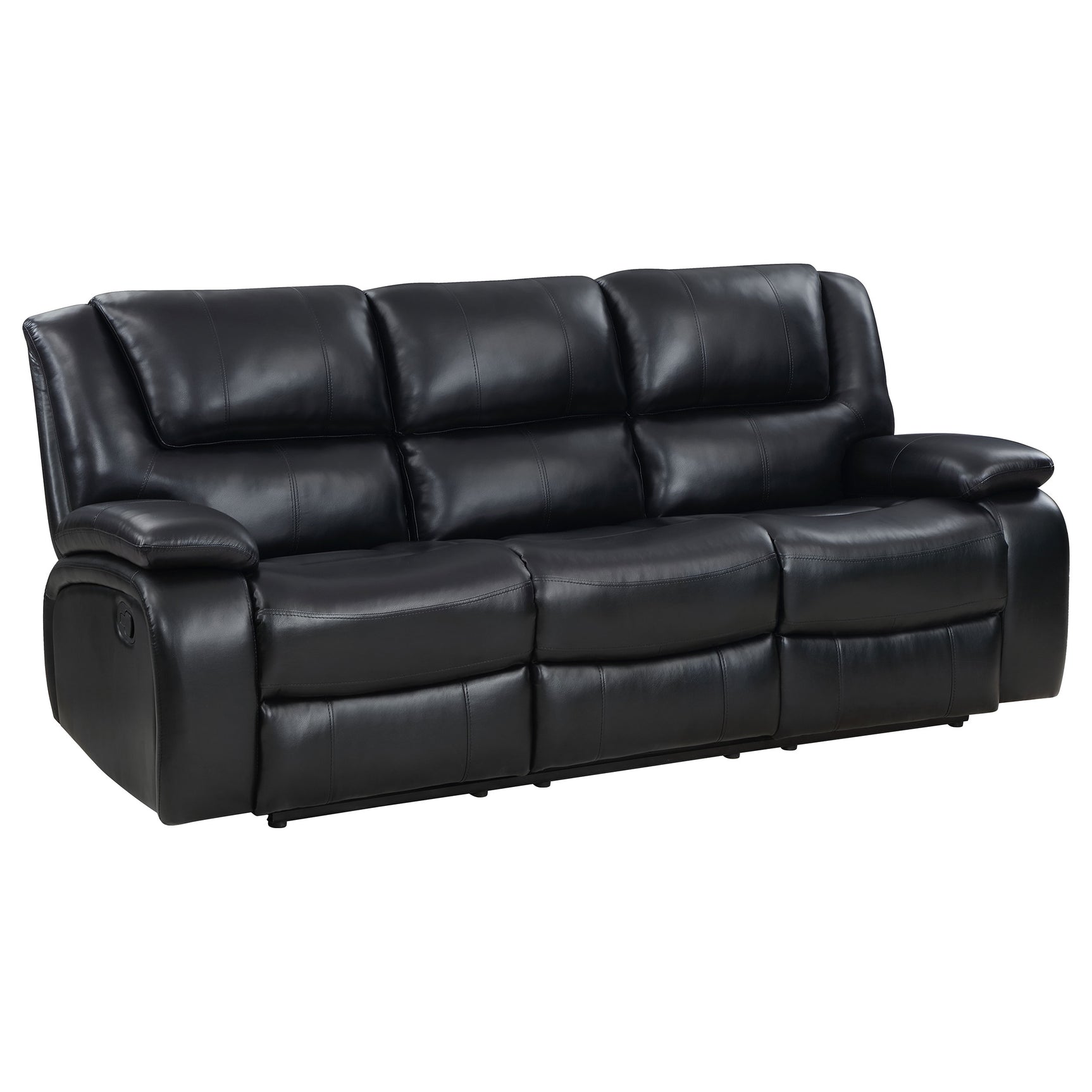 Camila 3-piece Upholstered Reclining Sofa Set Black - Tampa Furniture Outlet