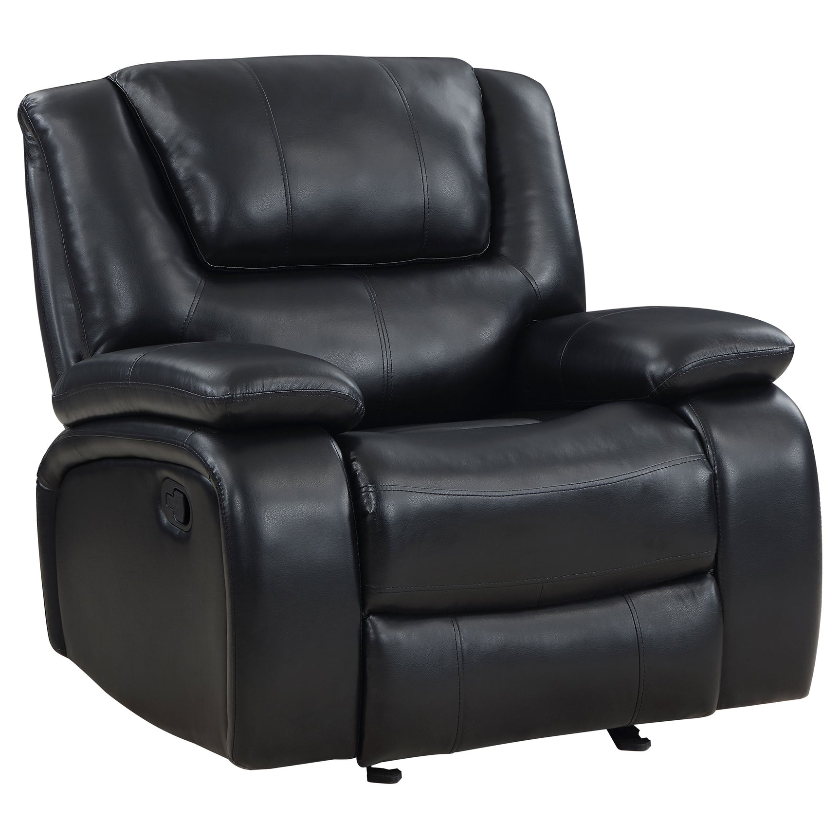 Camila 3-piece Upholstered Reclining Sofa Set Black - Tampa Furniture Outlet