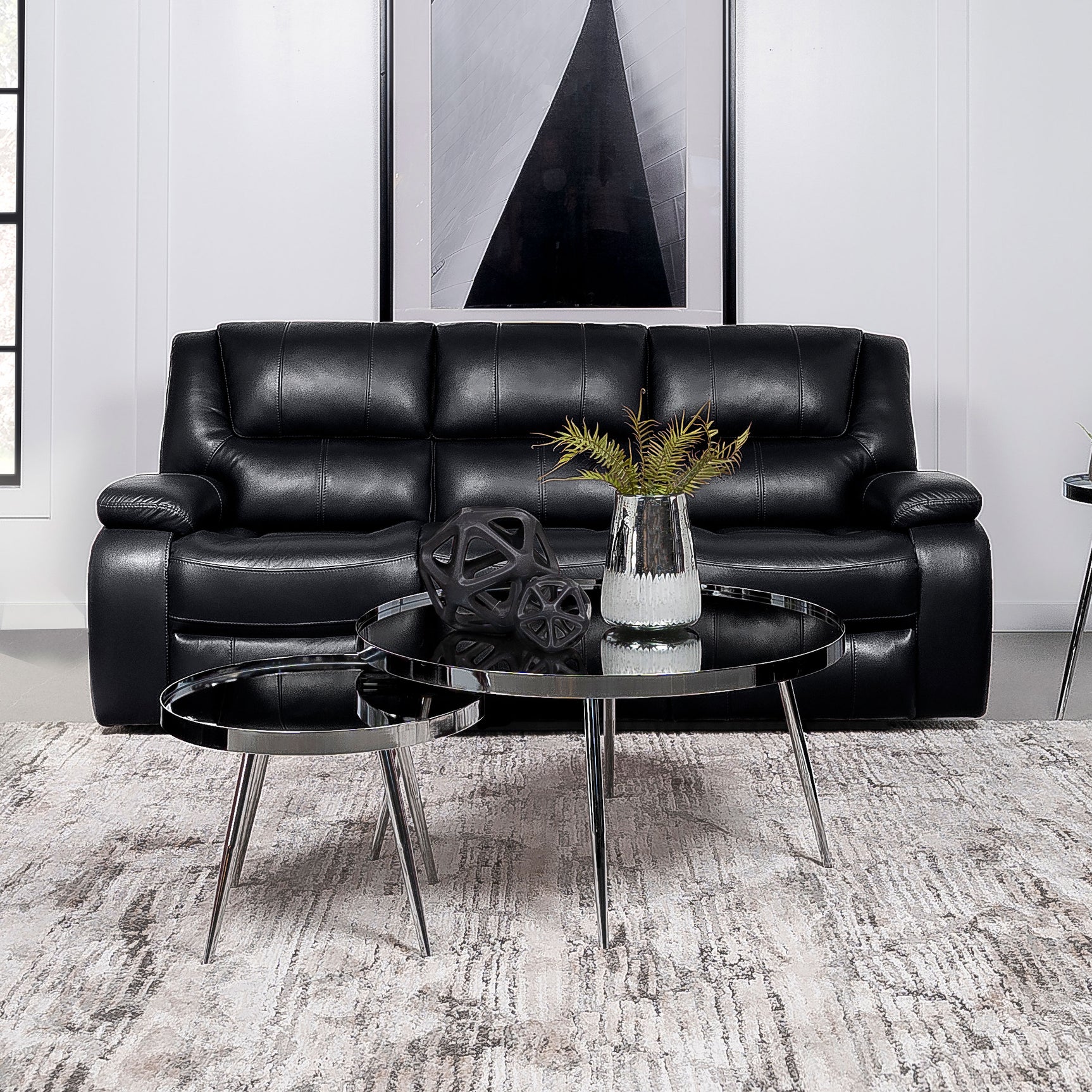 Camila Upholstered Motion Reclining Sofa Black - Tampa Furniture Outlet