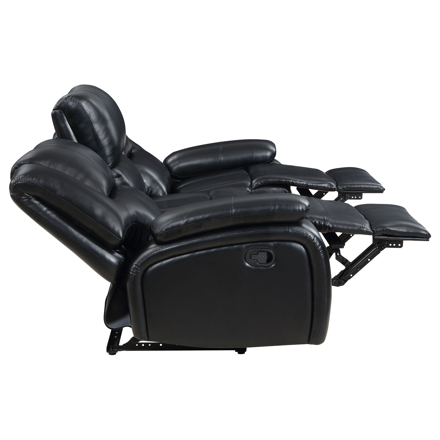 Camila Upholstered Motion Reclining Sofa Black - Tampa Furniture Outlet