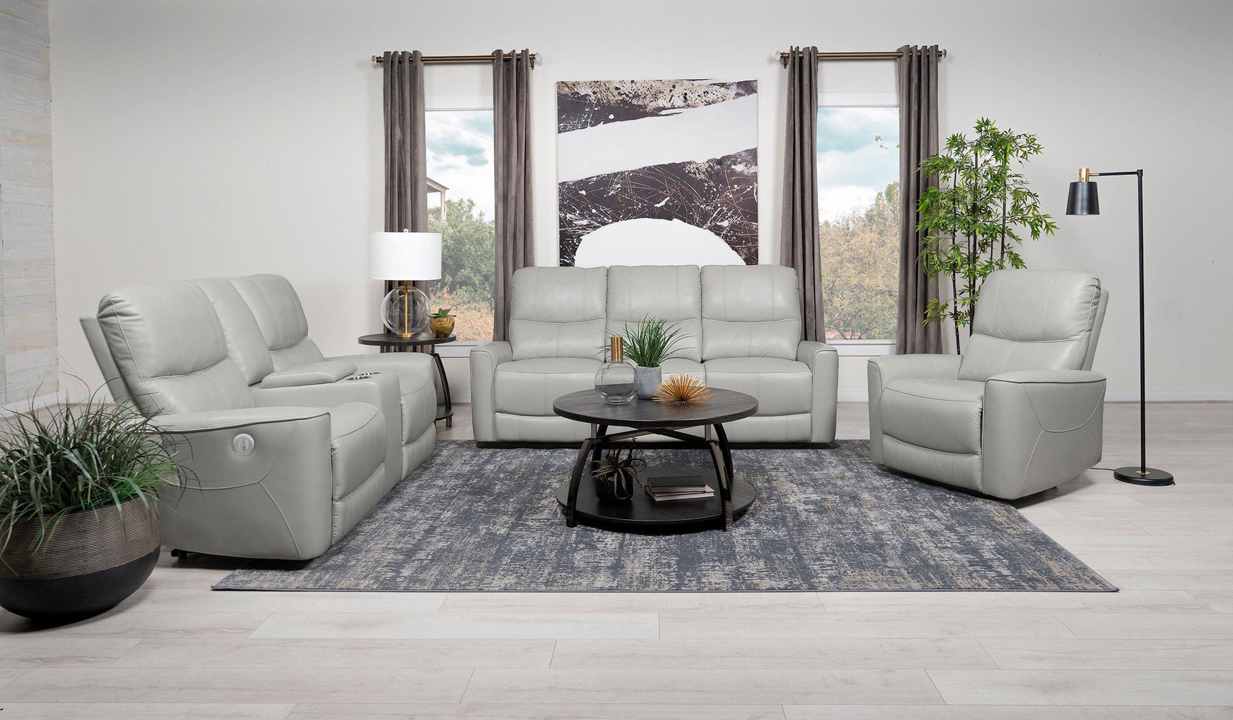 Tampa Furniture Outlet - Coaster - Greenfield 3-piece Power Reclining Sofa Set Dove Grey - 610261P-S3