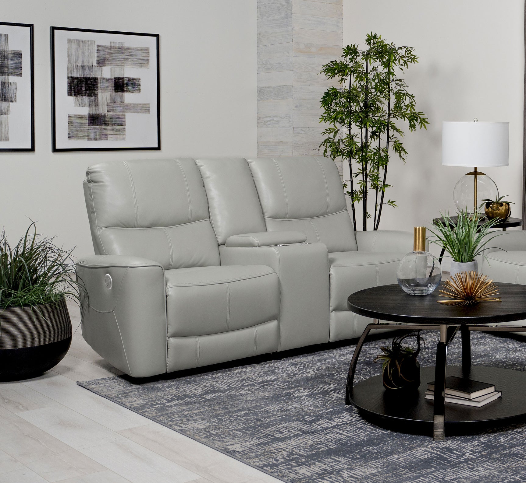 Greenfield Upholstered Power Reclining Loveseat Dove Grey - Tampa Furniture Outlet