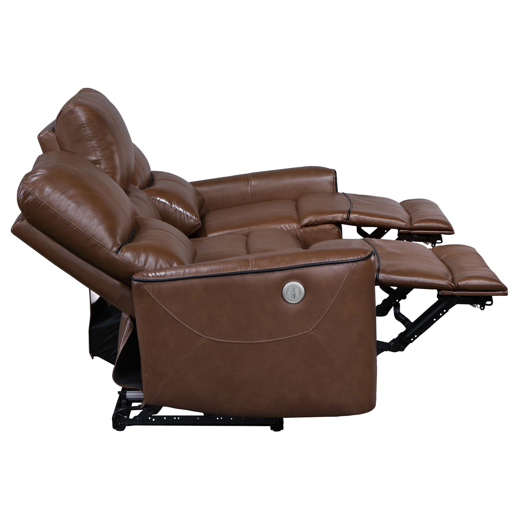 Greenfield 3-piece Power Reclining Sofa Set Saddle Brown - Tampa Furniture Outlet