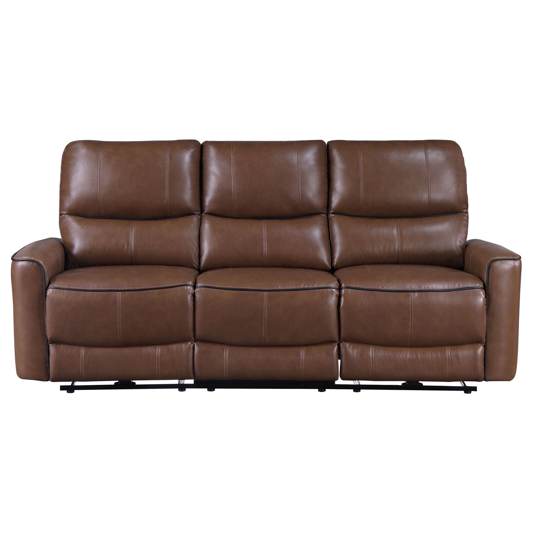 Greenfield Upholstered Power Reclining Sofa Saddle Brown - Tampa Furniture Outlet