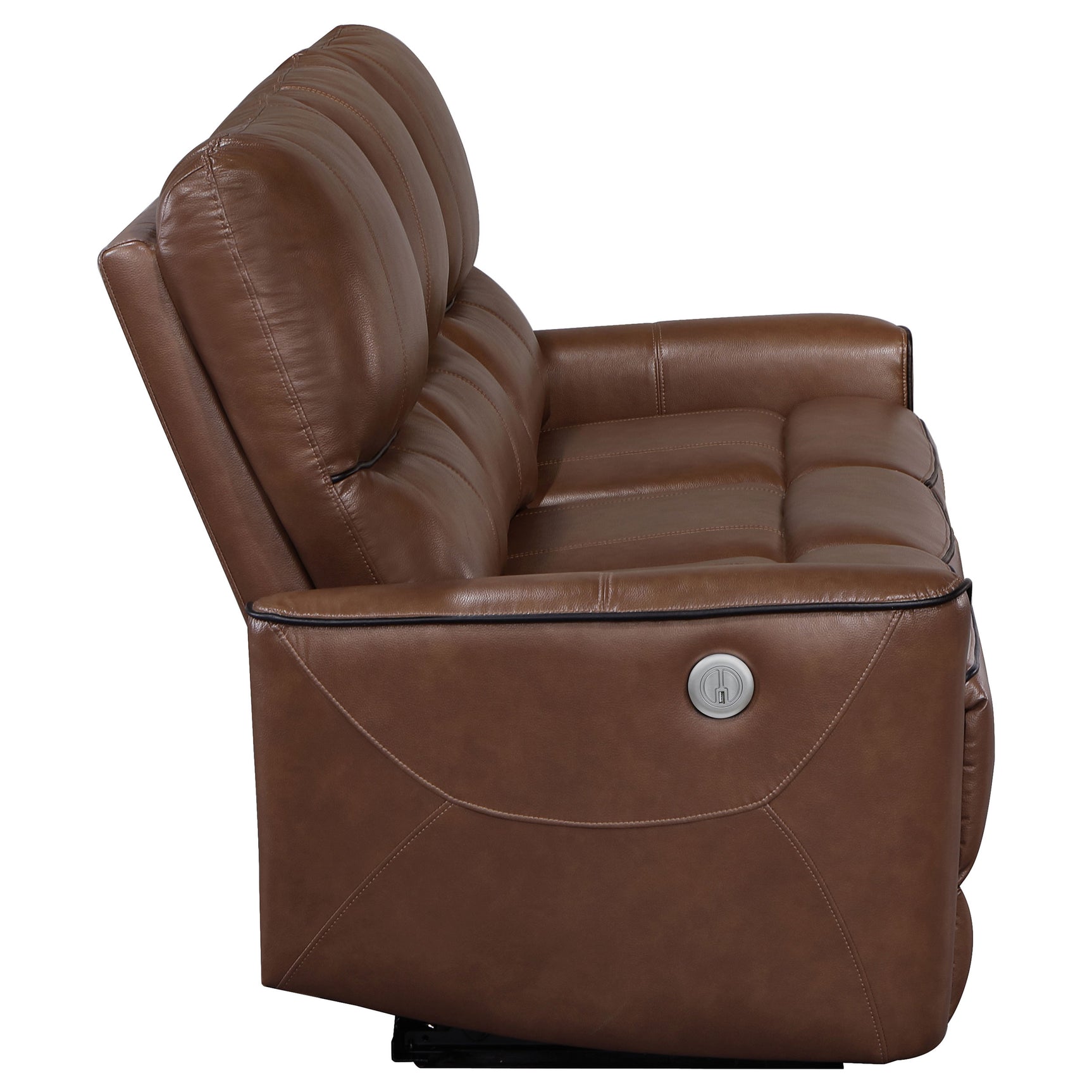 Greenfield Upholstered Power Reclining Sofa Saddle Brown - Tampa Furniture Outlet