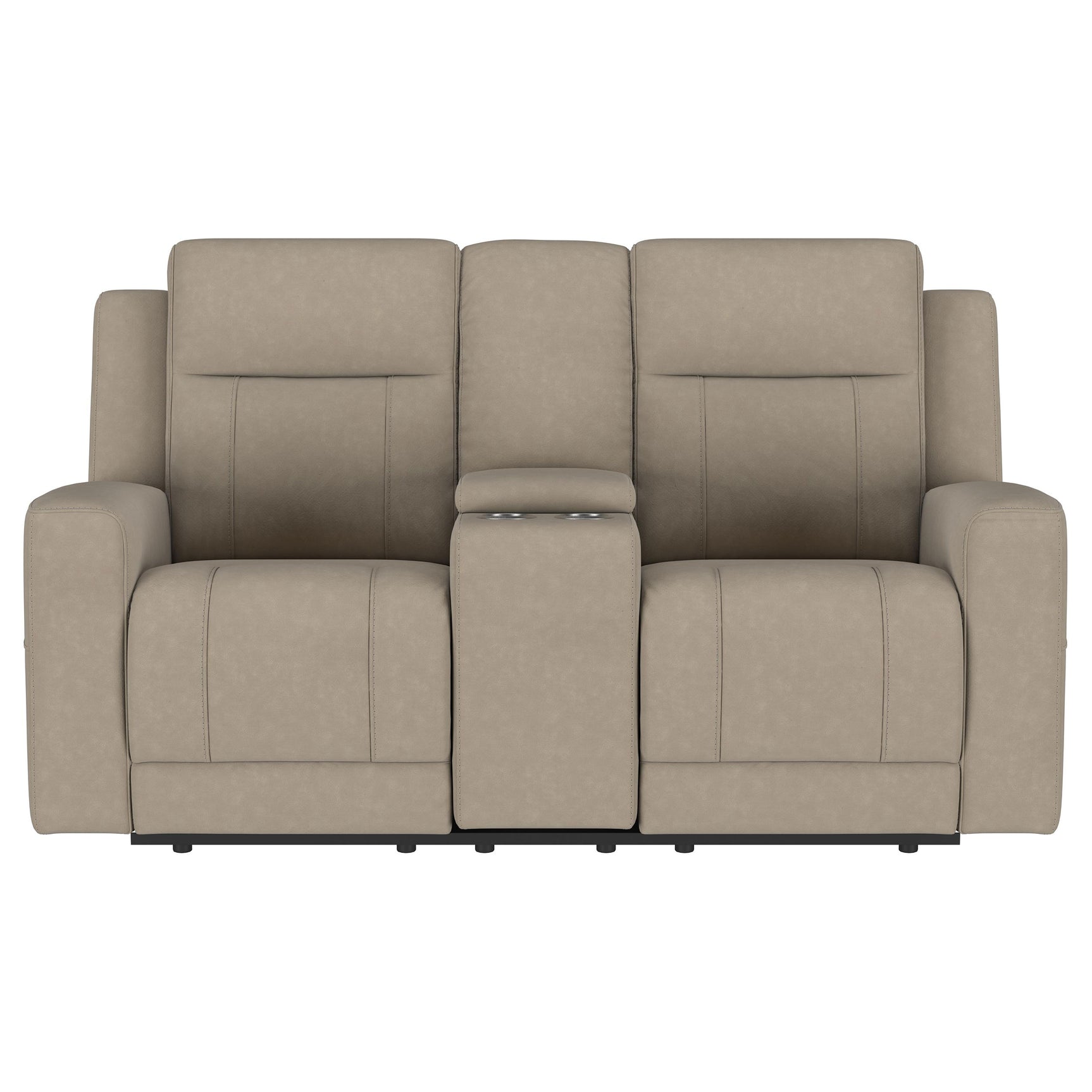 Brentwood Upholstered Motion Reclining Loveseat Taupe - Tampa Furniture Outlet