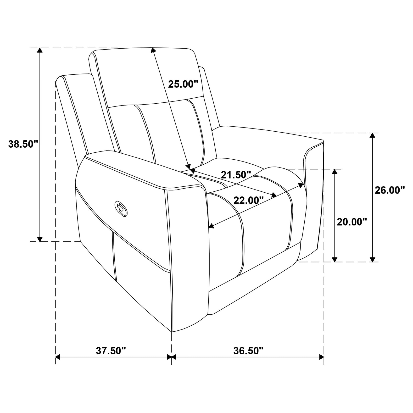 Brentwood Upholstered Recliner Chair Taupe - Tampa Furniture Outlet