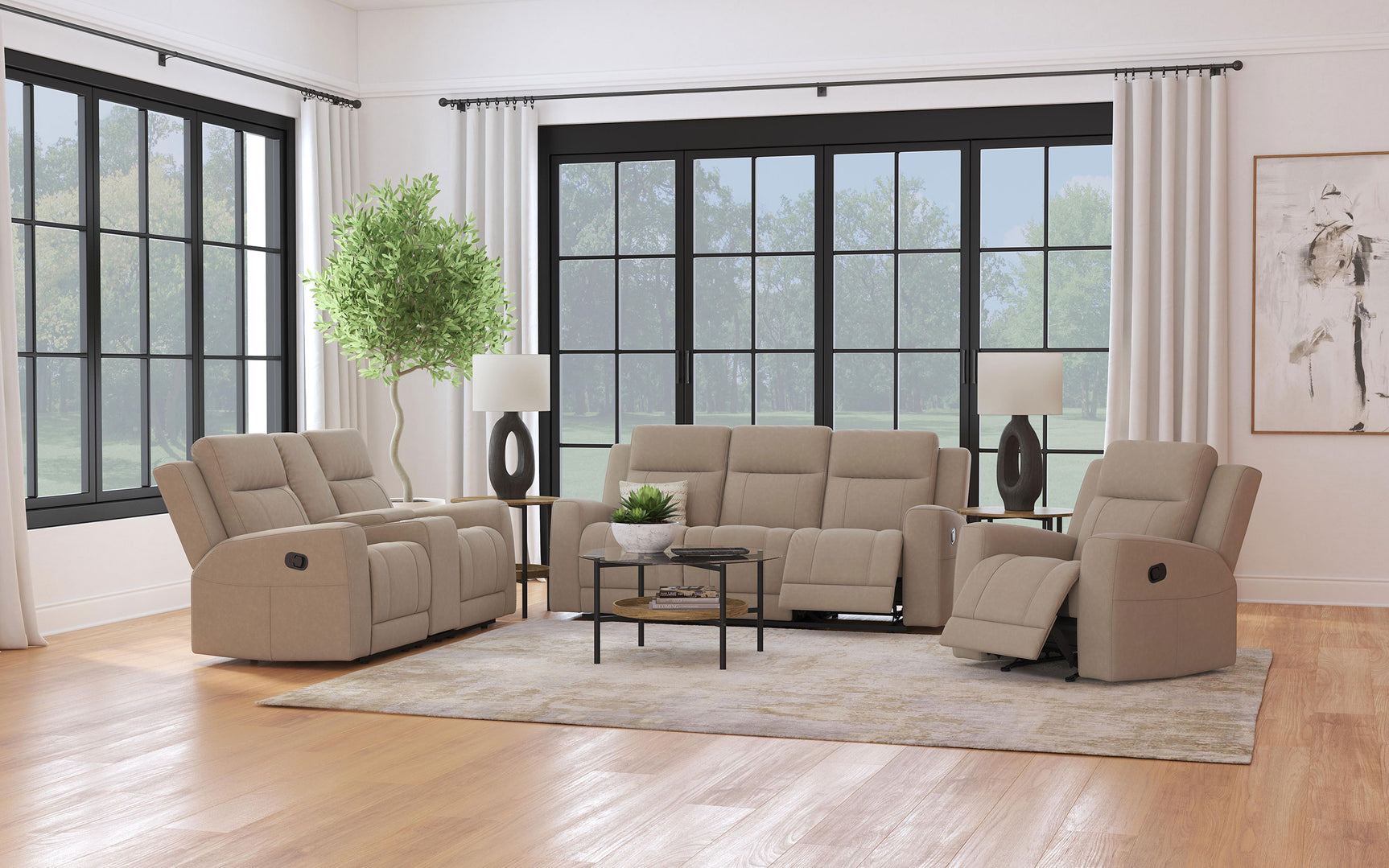 Brentwood Upholstered Recliner Chair Taupe - Tampa Furniture Outlet