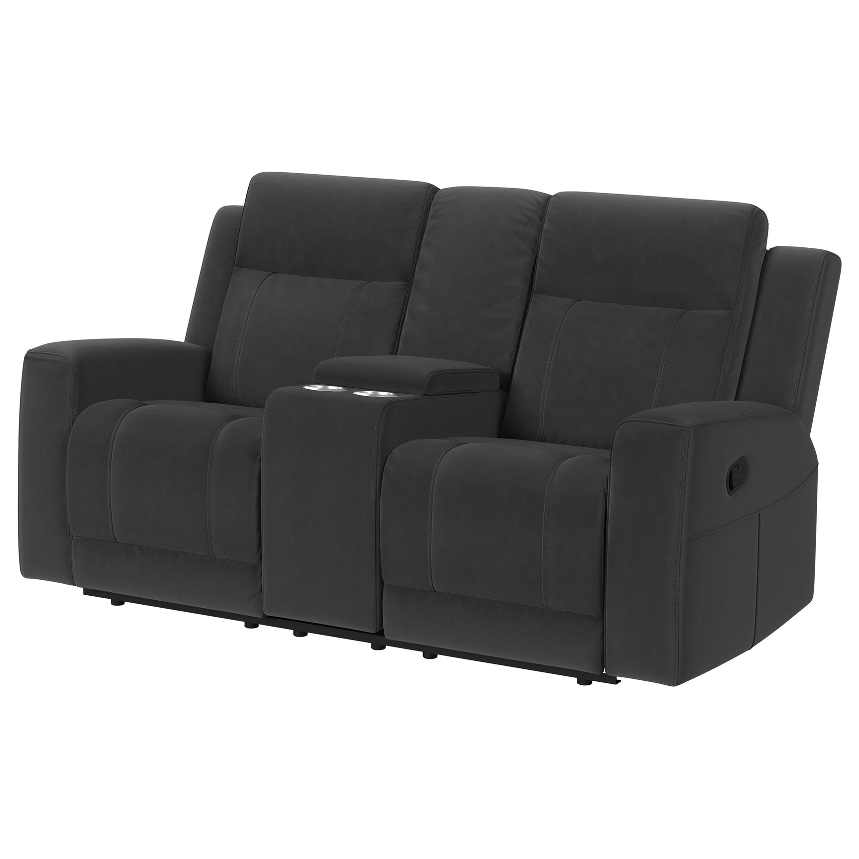 Brentwood Upholstered Reclining Loveseat Dark Charcoal - Tampa Furniture Outlet