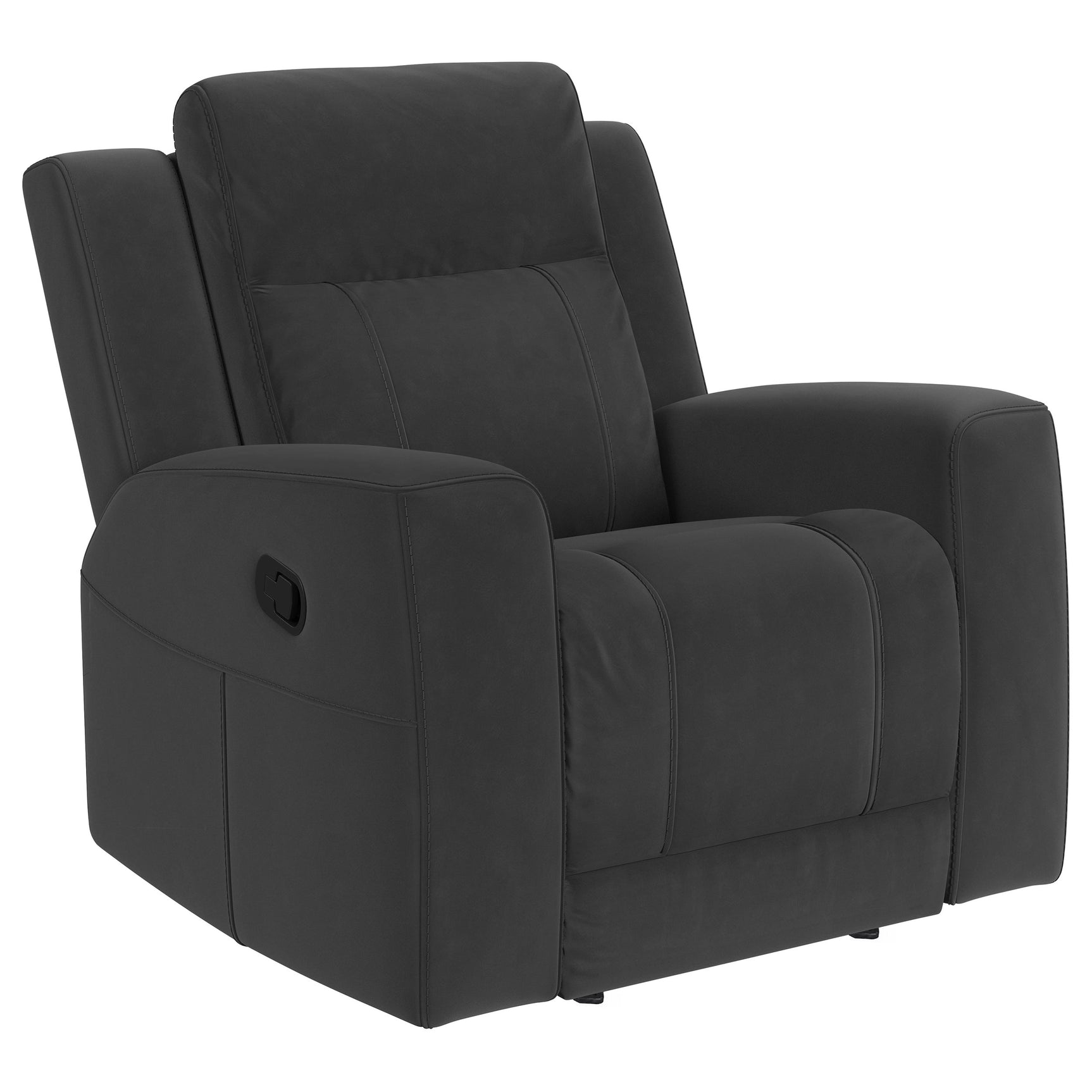 Tampa Furniture Outlet - Coaster - Brentwood Upholstered Recliner Chair Dark Charcoal - 610286