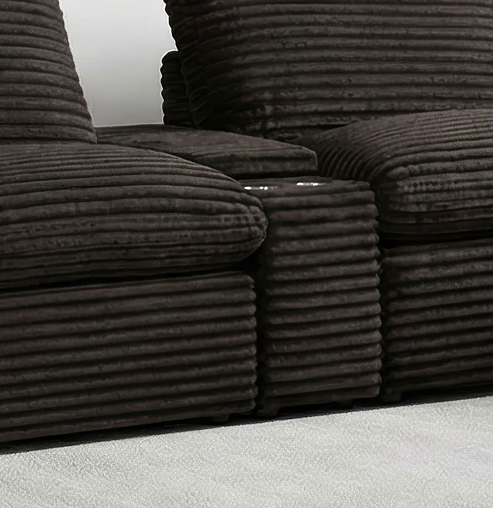 Collins Upholstered Modular Storage Console Chocolate Brown