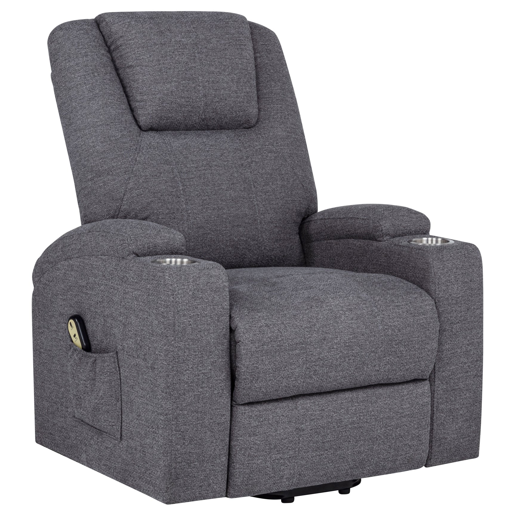 Tampa Furniture Outlet - Coaster - Louie Chenille Upholstered Power Lift Massage Chair Grey - 610453P