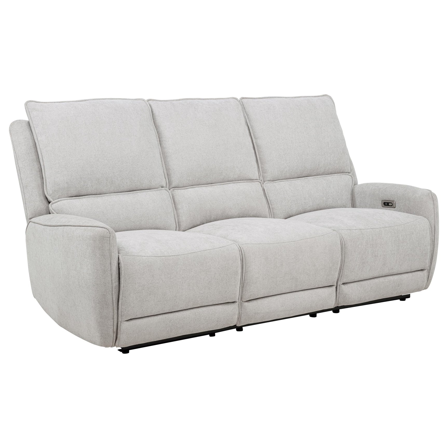 Tampa Furniture Outlet - Coaster - Sylmar Chenille Upholstered Power Reclining Sofa Dove Grey - 610521P