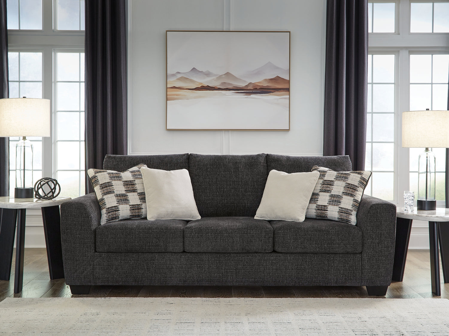 Tampa Furniture Outlet - Ashley Furniture - Loreo Living Room - Sofa / Ebony - 6310138