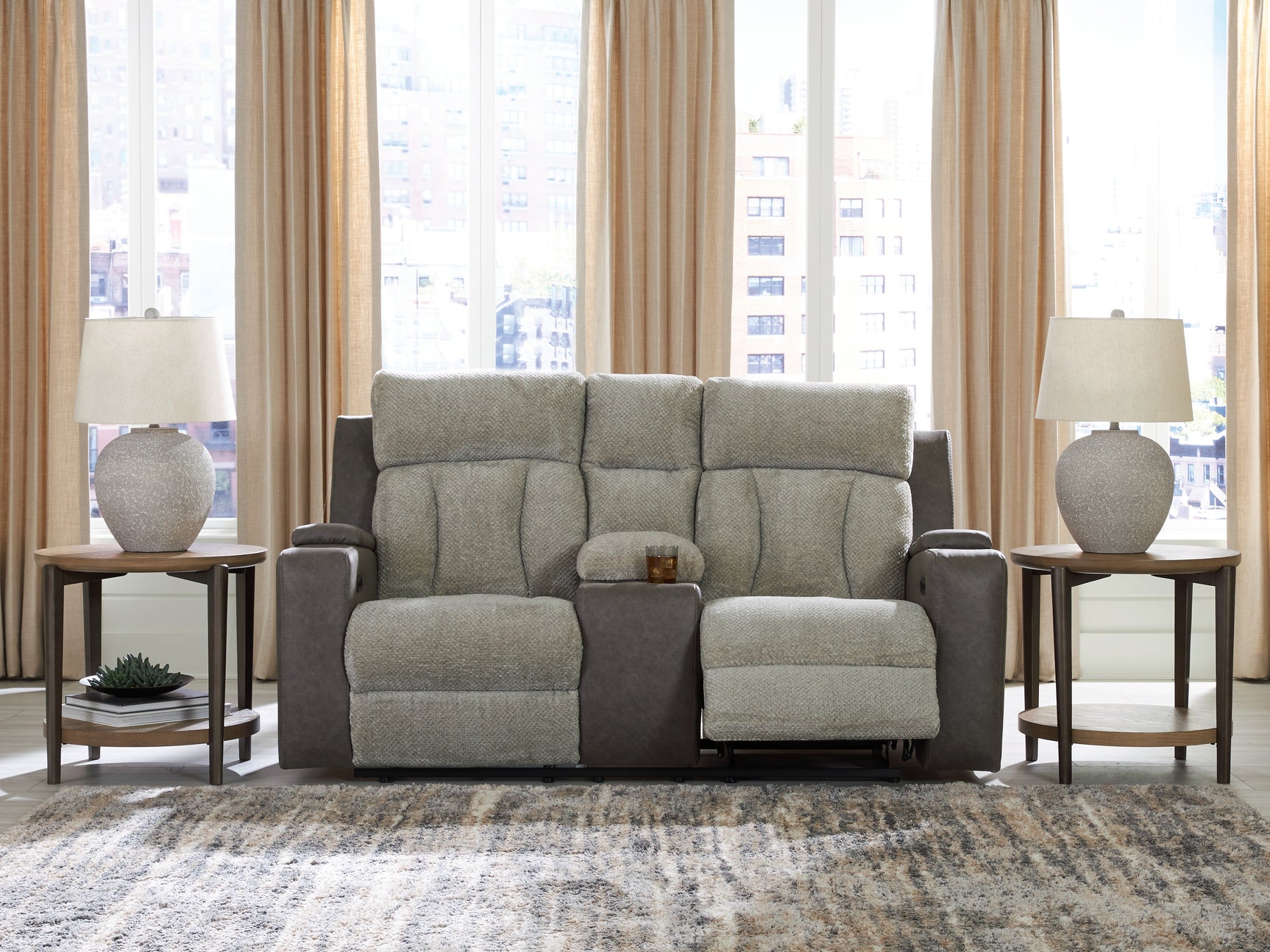 Tampa Furniture Outlet - Ashley Furniture - WhipLash Living Room - PWR Recliner/ADJ Headrest / Sisal - PC6320413