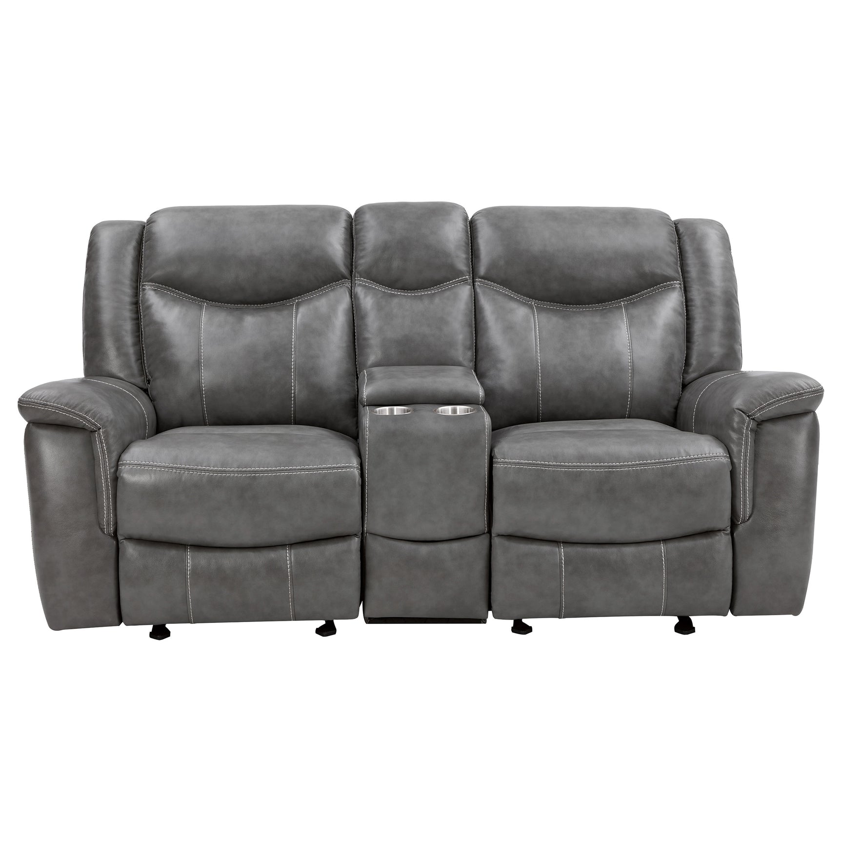 Conrad 2-piece Upholstered Padded Arm Motion Sofa Set Grey - Tampa Furniture Outlet
