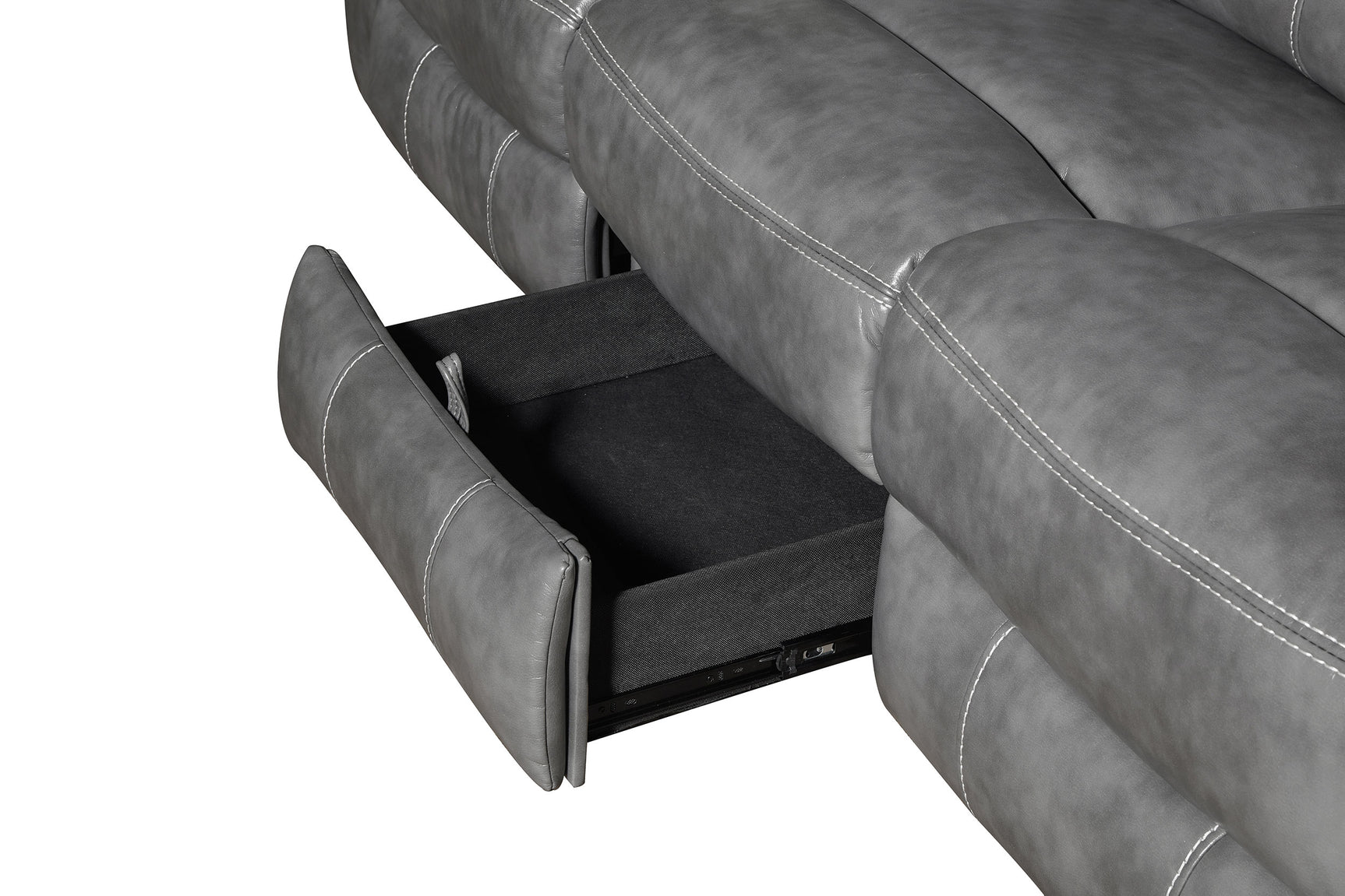 Conrad 2-piece Upholstered Padded Arm Motion Sofa Set Grey - Tampa Furniture Outlet