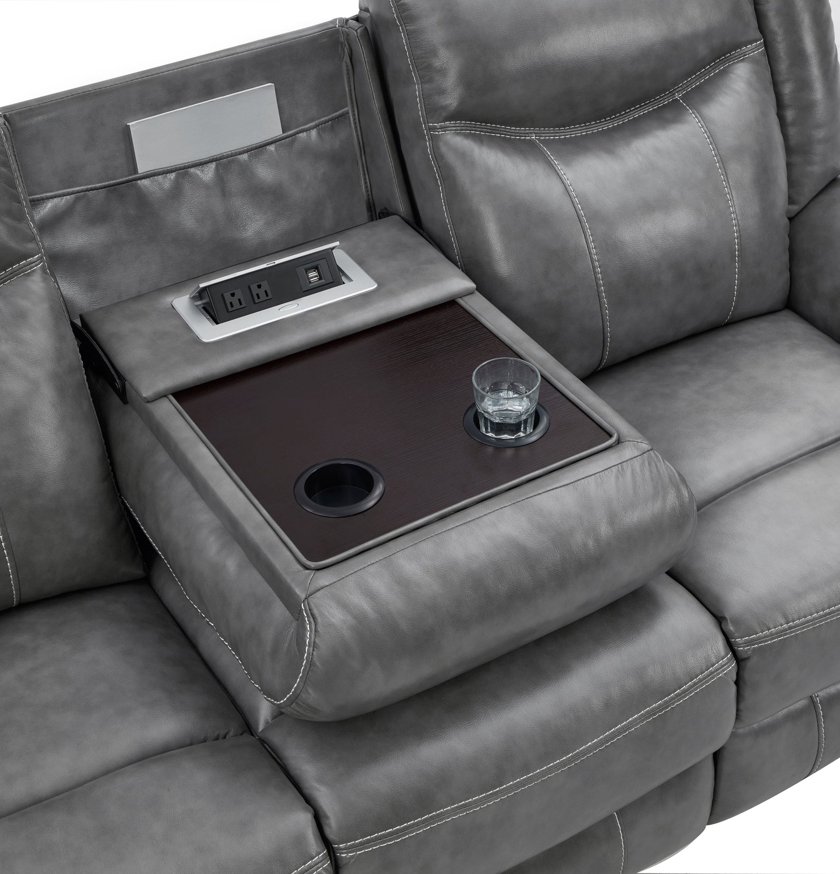 Conrad 3-piece Upholstered Padded Arm Motion Sofa Set Grey - Tampa Furniture Outlet