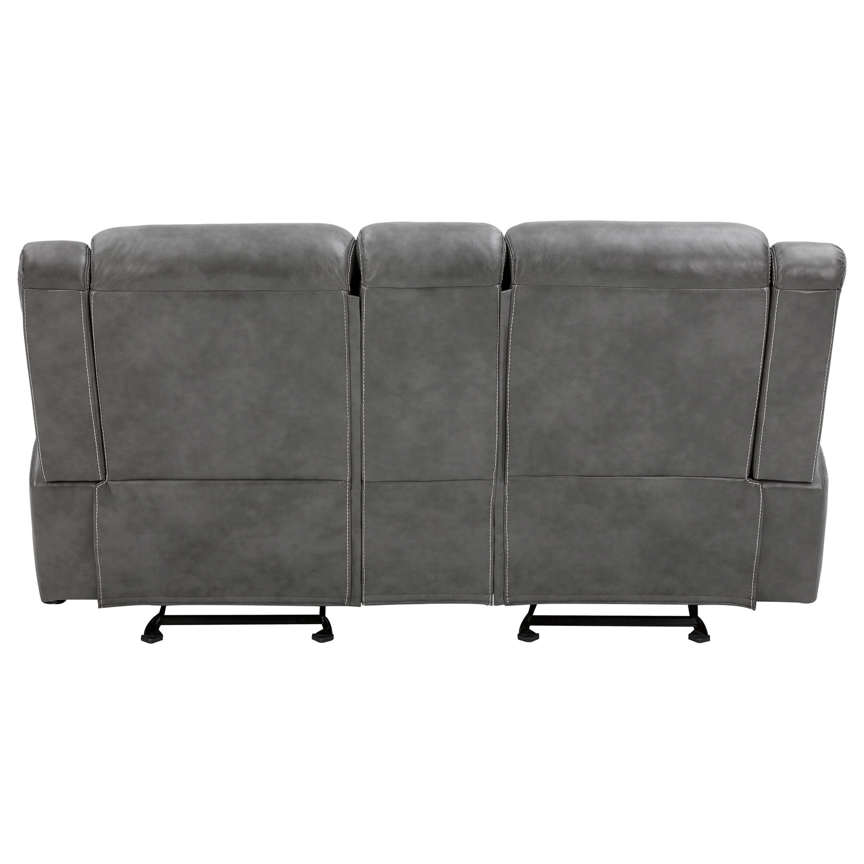 Conrad Upholstered Padded Arm Glider Loveseat Grey - Tampa Furniture Outlet