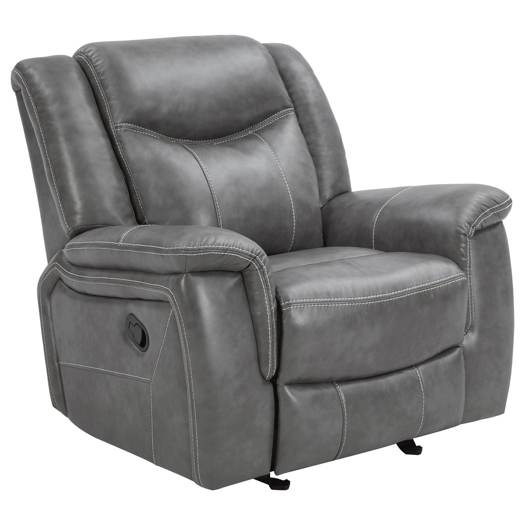 Tampa Furniture Outlet - Coaster - Conrad Upholstered Padded Arm Glider Recliner Grey - 650356