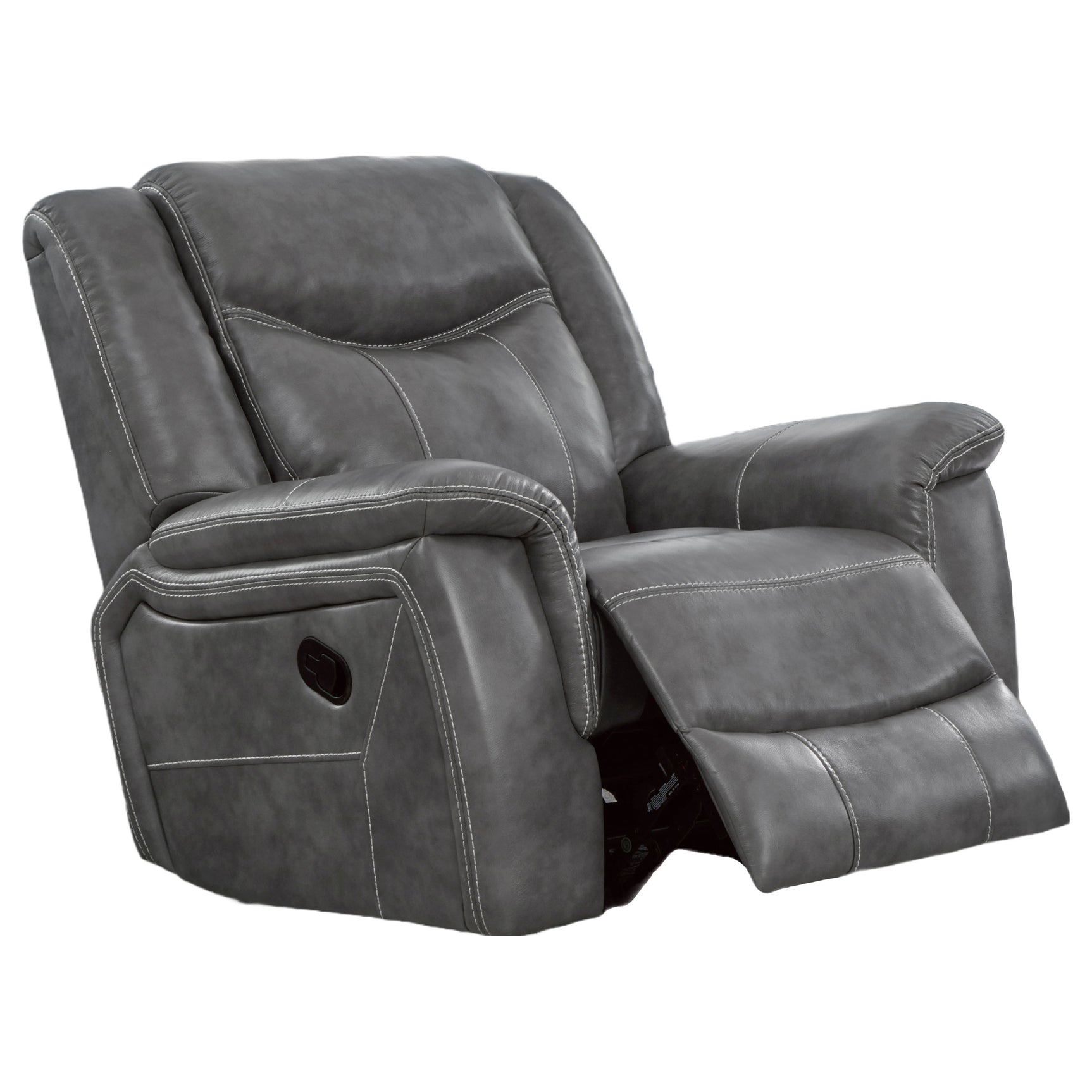 Conrad Upholstered Padded Arm Glider Recliner Grey - Tampa Furniture Outlet