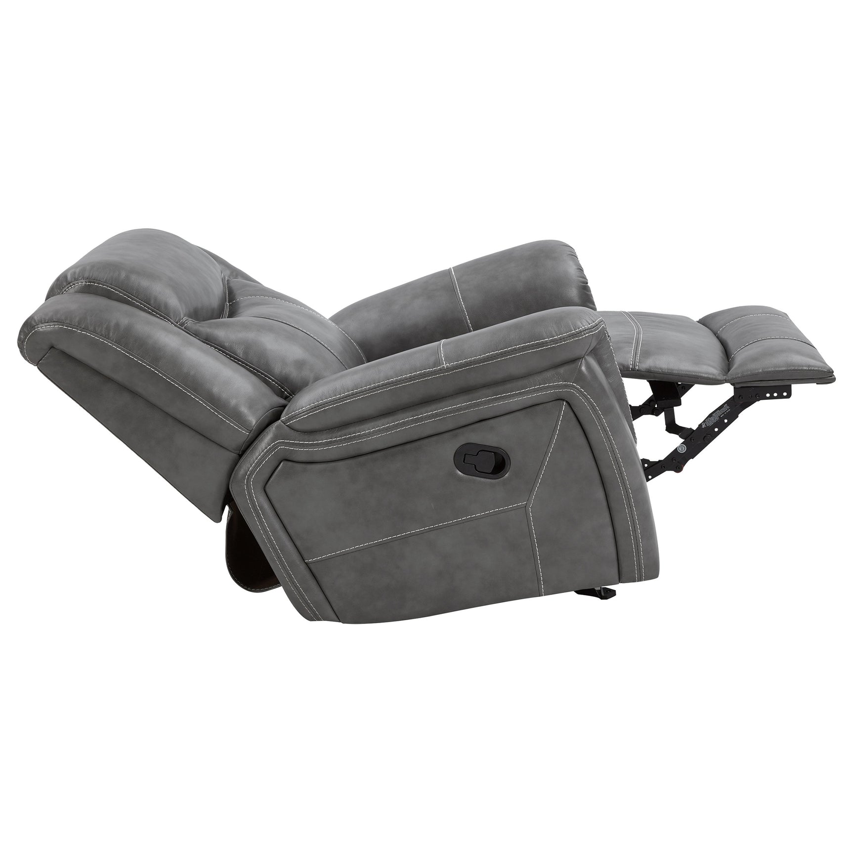 Conrad Upholstered Padded Arm Glider Recliner Grey - Tampa Furniture Outlet