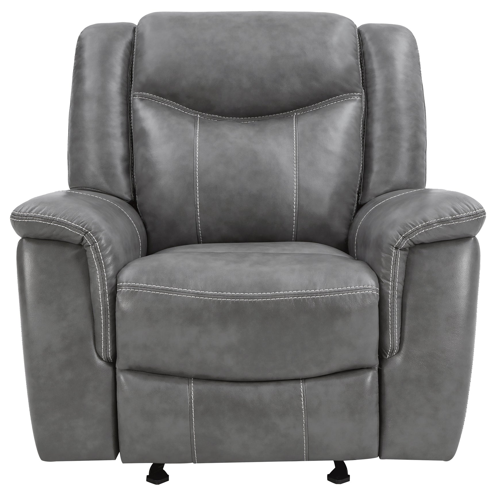 Conrad Upholstered Padded Arm Glider Recliner Grey - Tampa Furniture Outlet
