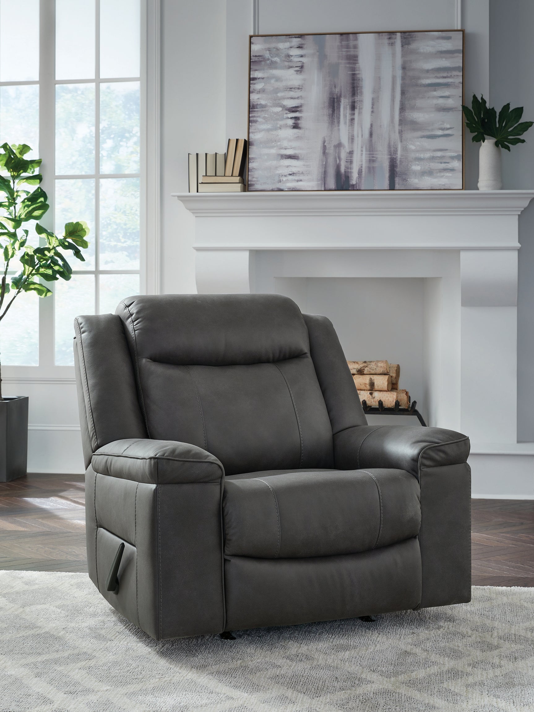 Tampa Furniture Outlet - Ashley Furniture - Status Check Living Room - Rocker Recliner / Shadow - PC6530725