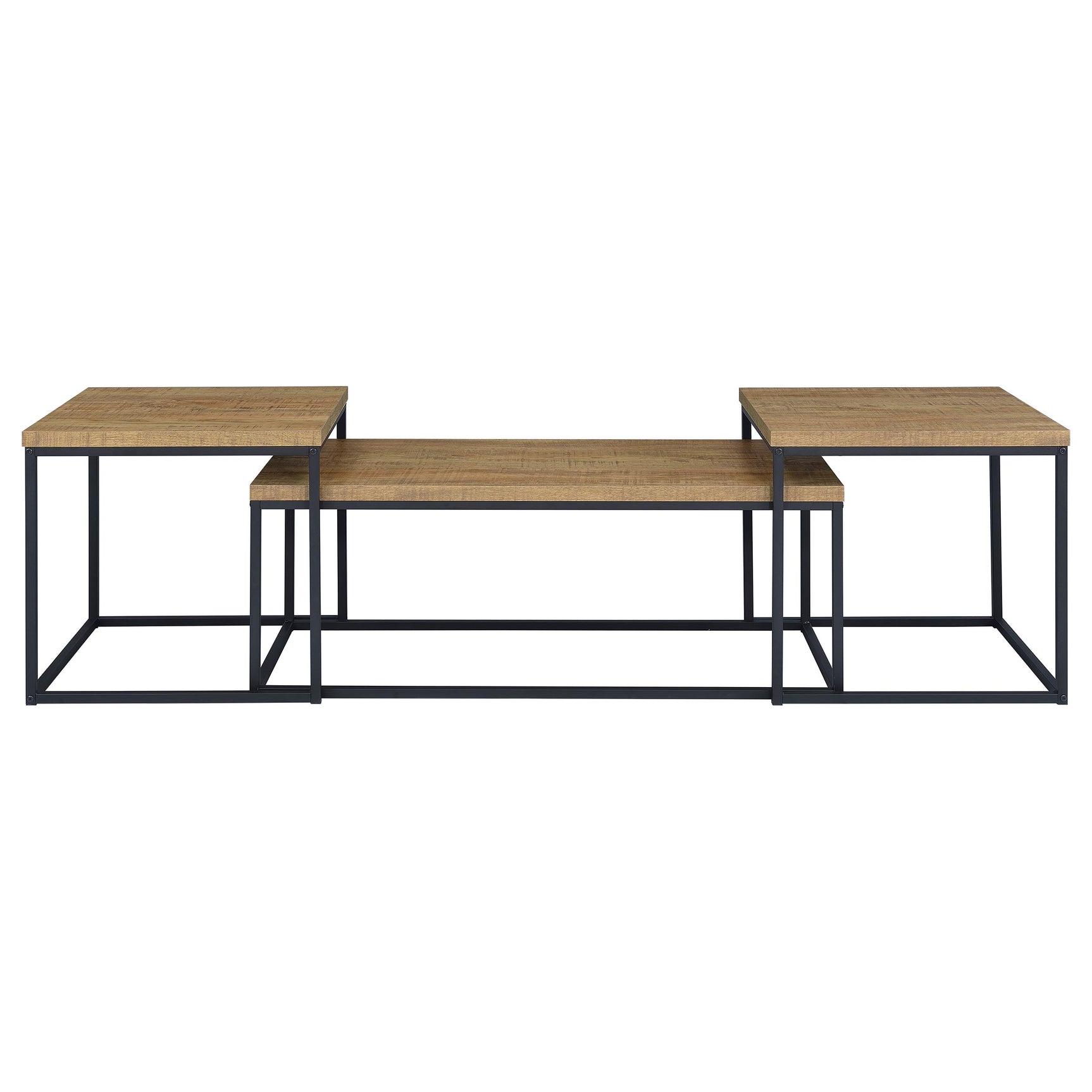 Straden 3-piece Engineered Wood Coffee Table Set Mango and Black