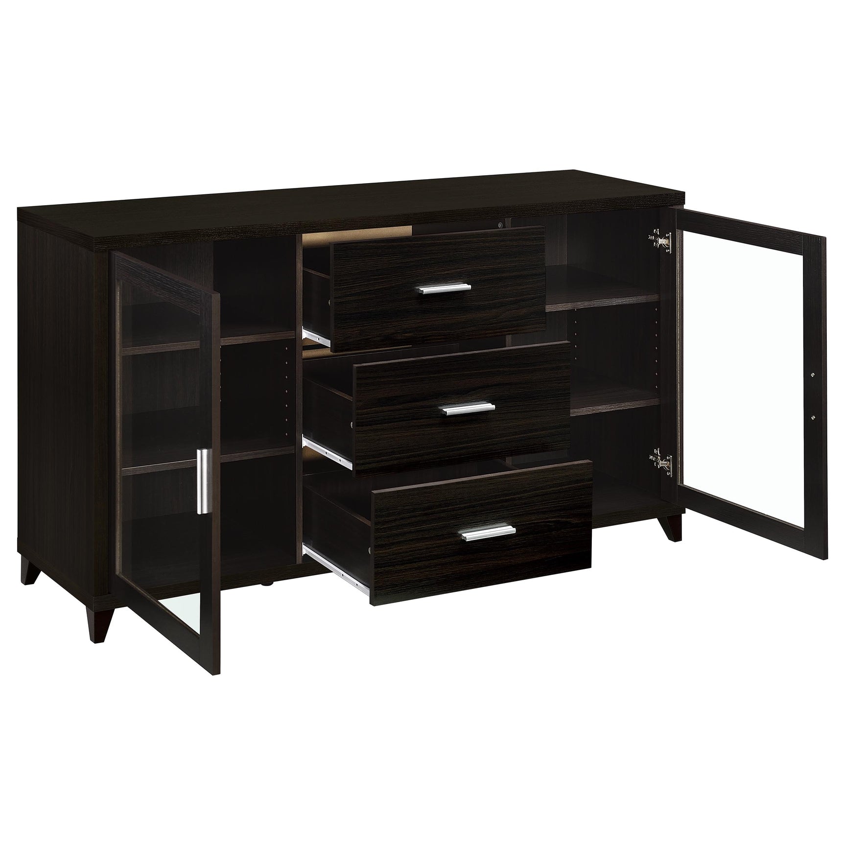 Lewes 4-piece 60-inch TV Entertainment Center Cappuccino - Tampa Furniture Outlet
