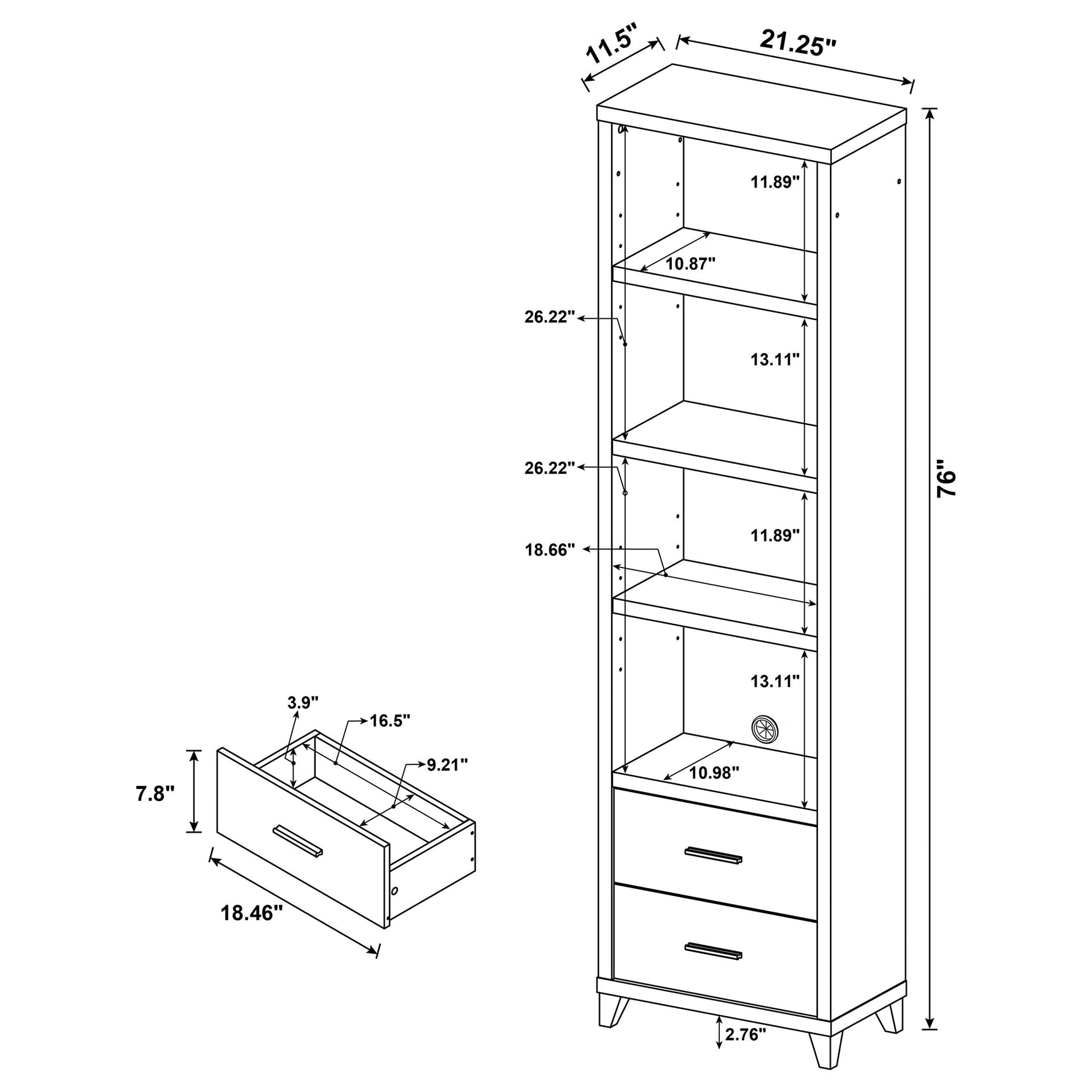 Lewes 4-piece 60-inch TV Entertainment Center Cappuccino - Tampa Furniture Outlet