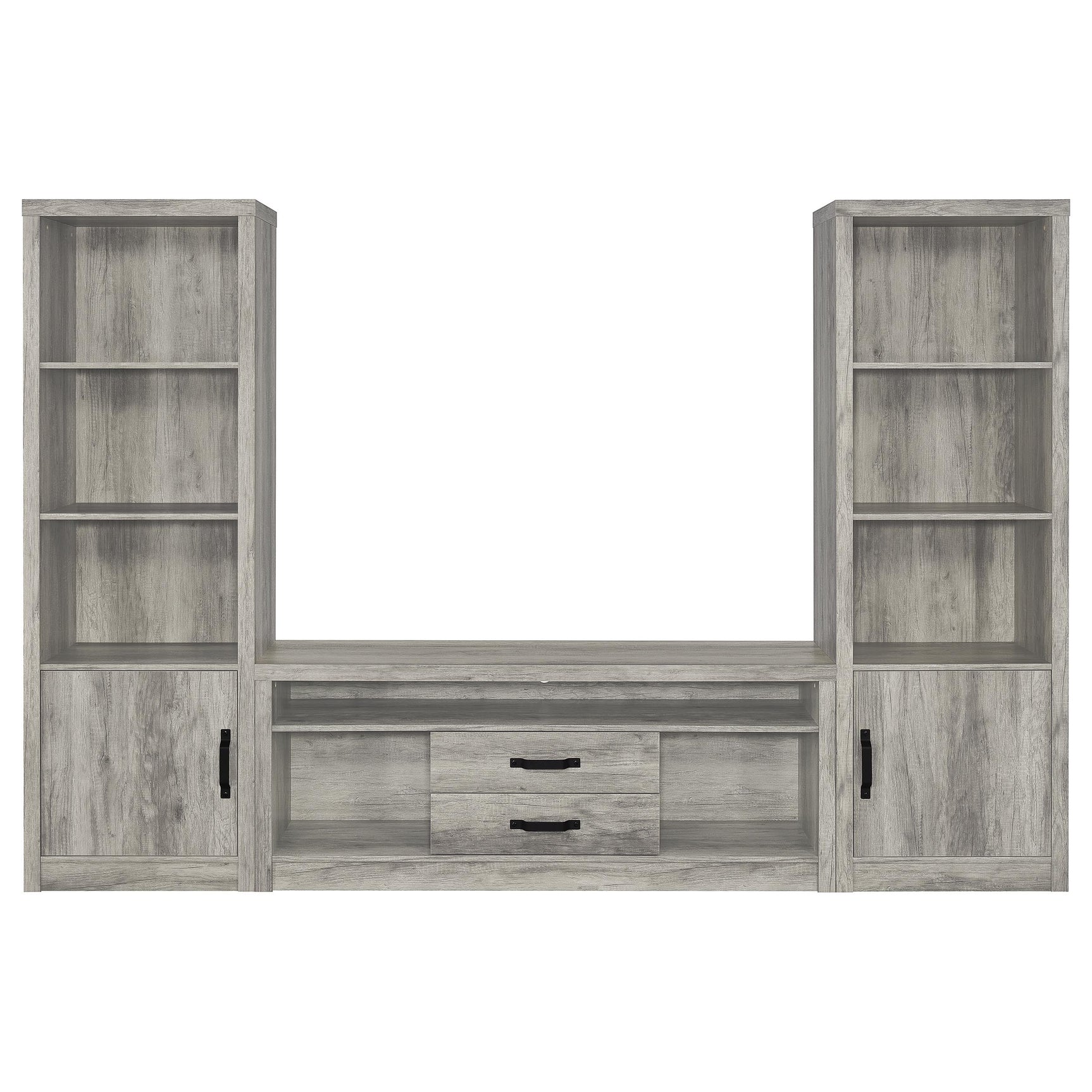 Burke 3-piece 59-inch TV Entertainment Center Grey Driftwood - Tampa Furniture Outlet