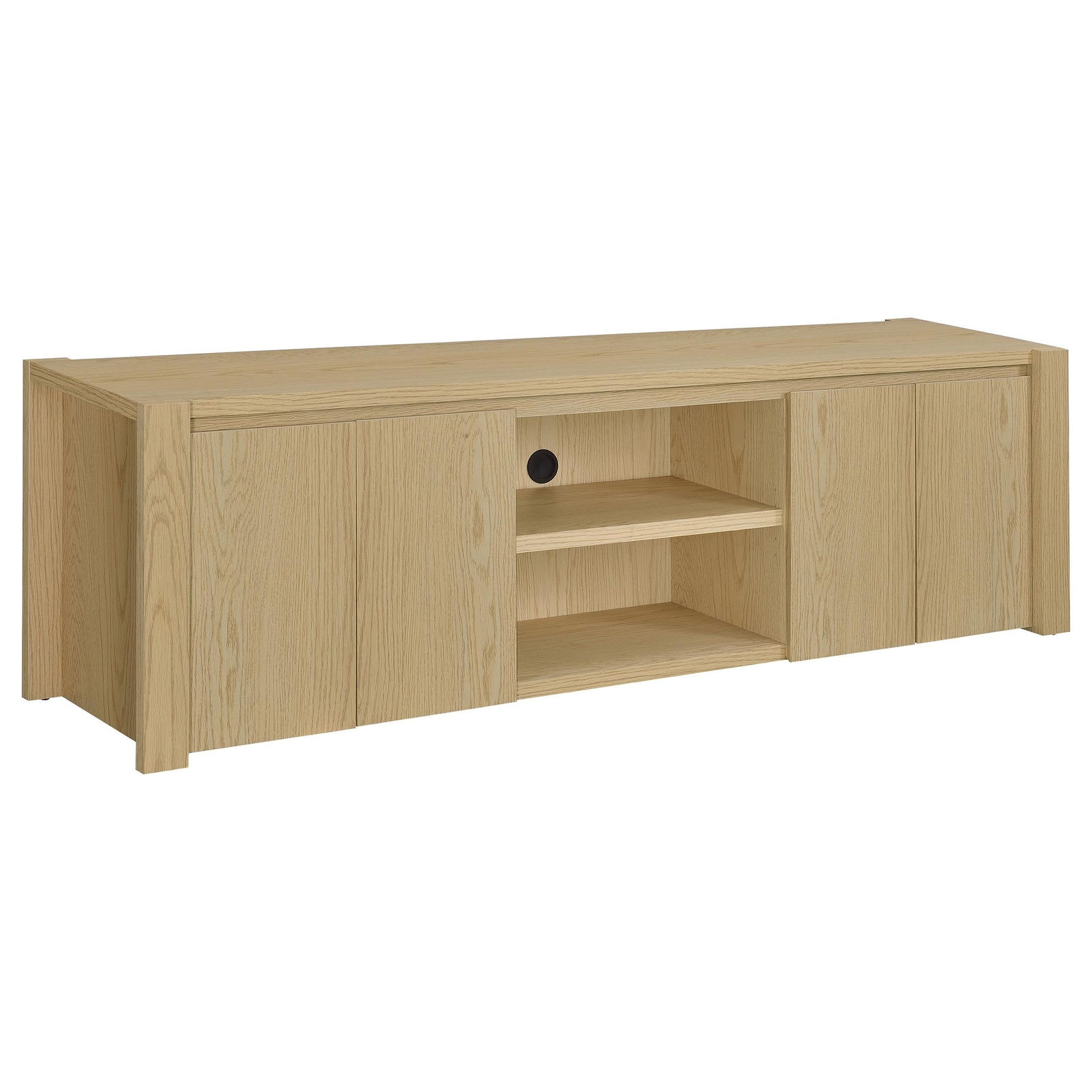 Tampa Furniture Outlet - Coaster - Laurelton 78-inch 4-door TV Stand Media Console Light Oak - 701653