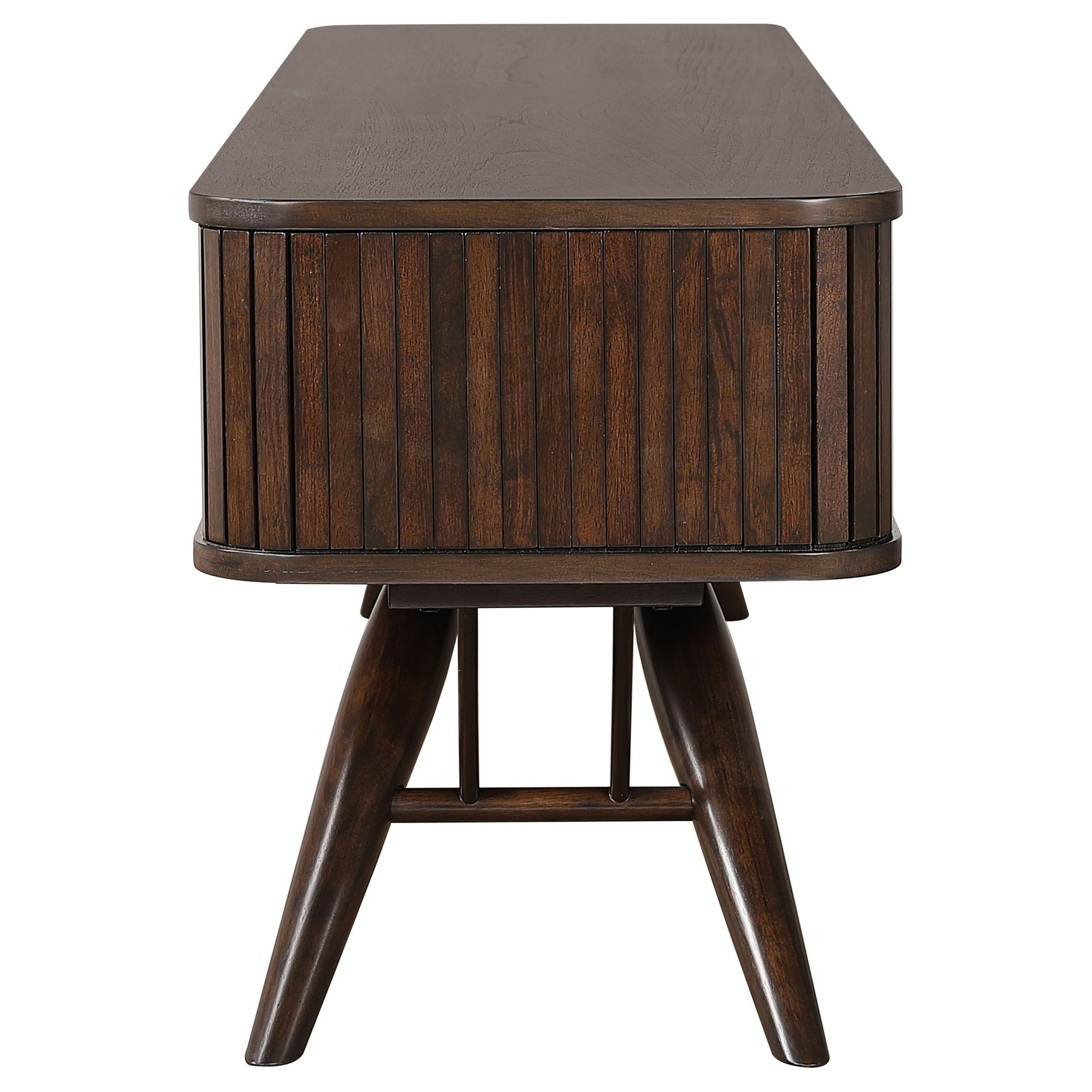 Valna Wood 71-inch TV Stand with Sliding Doors Walnut - Tampa Furniture Outlet