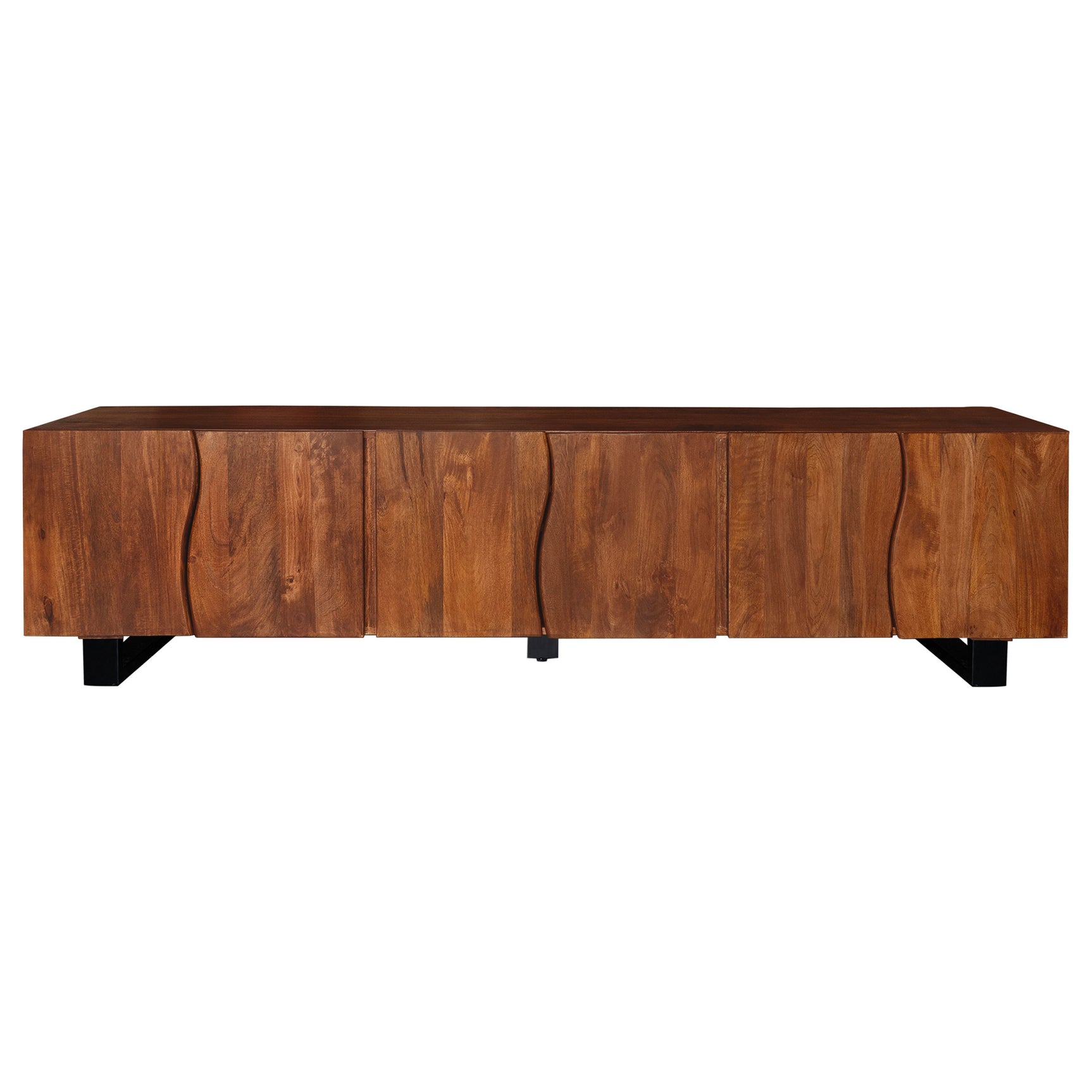 Trask 86-inch Wood TV Stand Media Console Mango Brown - Tampa Furniture Outlet