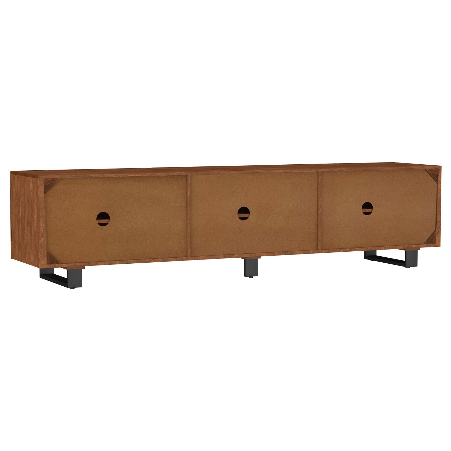 Trask 86-inch Wood TV Stand Media Console Mango Brown - Tampa Furniture Outlet
