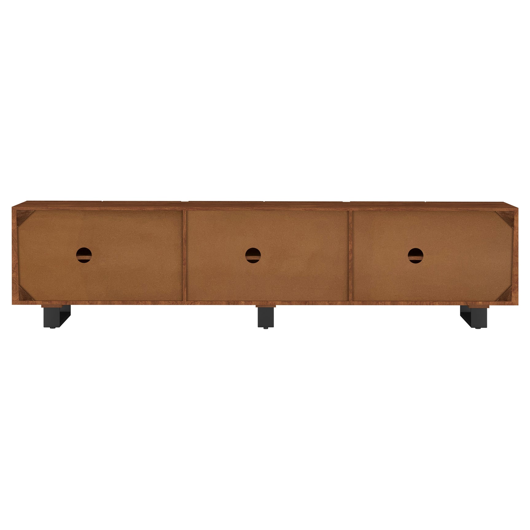 Trask 86-inch Wood TV Stand Media Console Mango Brown - Tampa Furniture Outlet