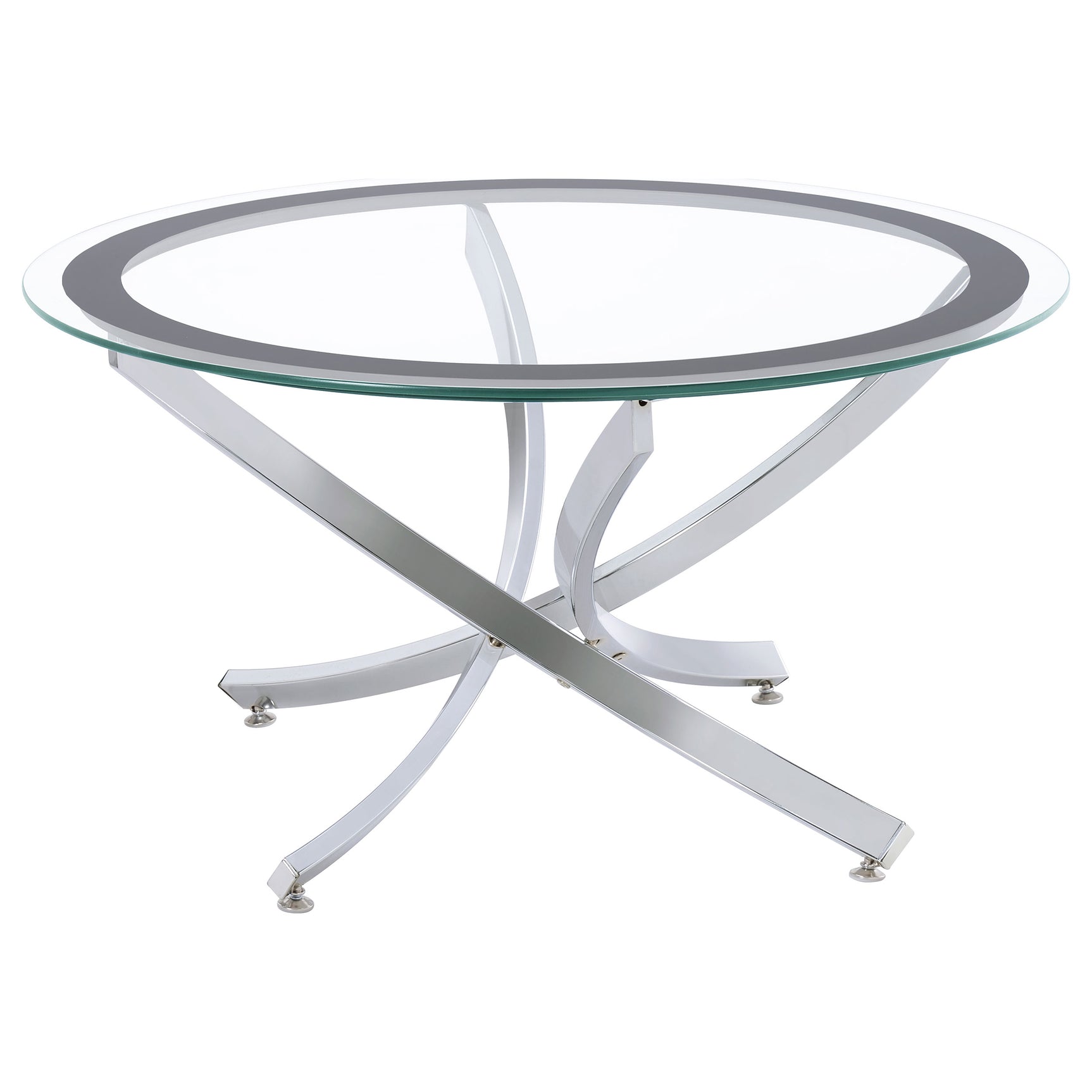 Brooke 2-piece Round Coffee and End Table Set Chrome