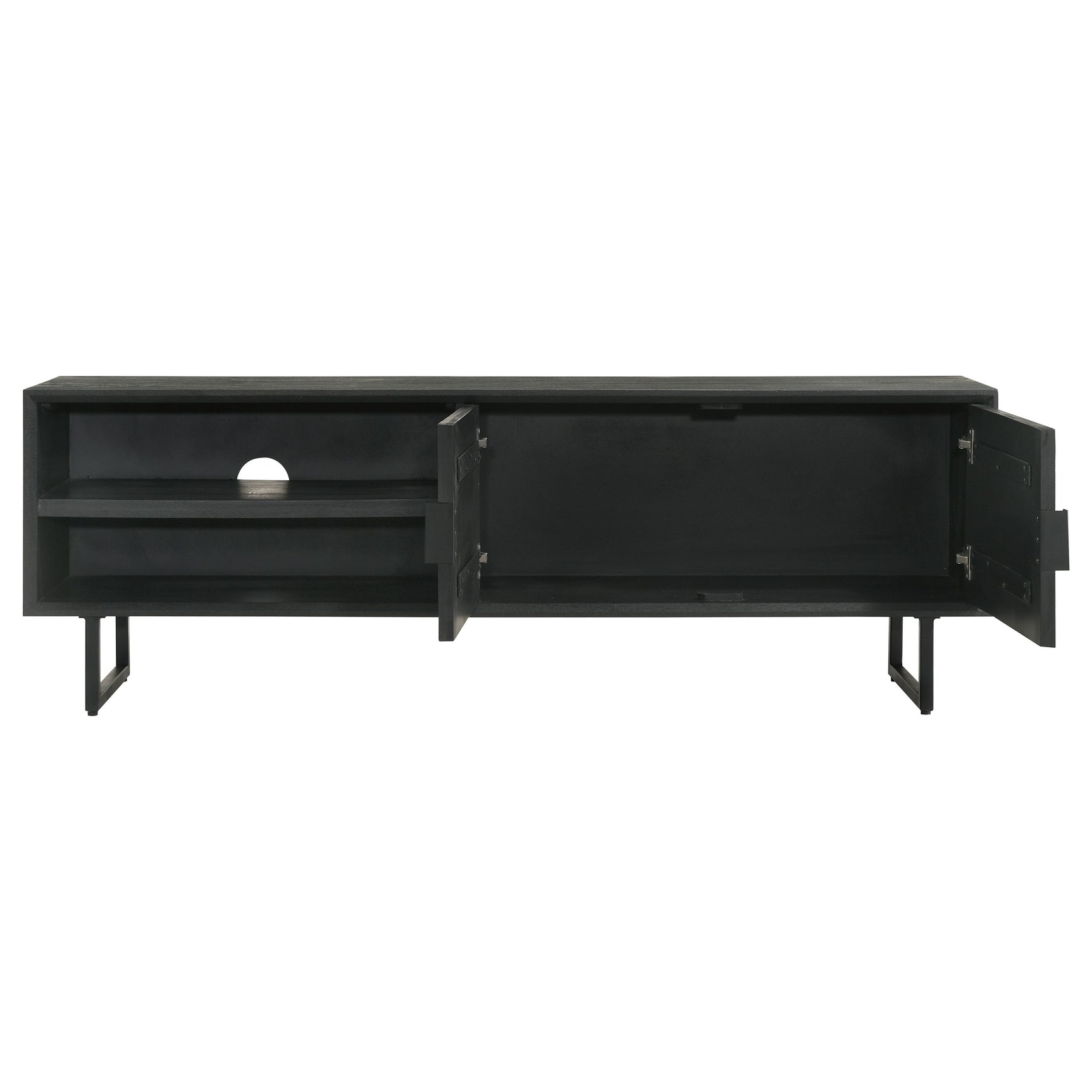 Marsden 2-door Mango Wood 70-inch TV Stand Charcoal Black - Tampa Furniture Outlet
