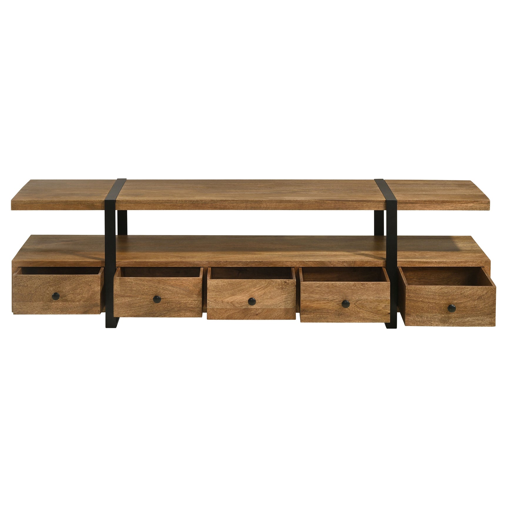 Otto 5-drawer Mango Wood 70-inch TV Stand Media Console Brown - Tampa Furniture Outlet