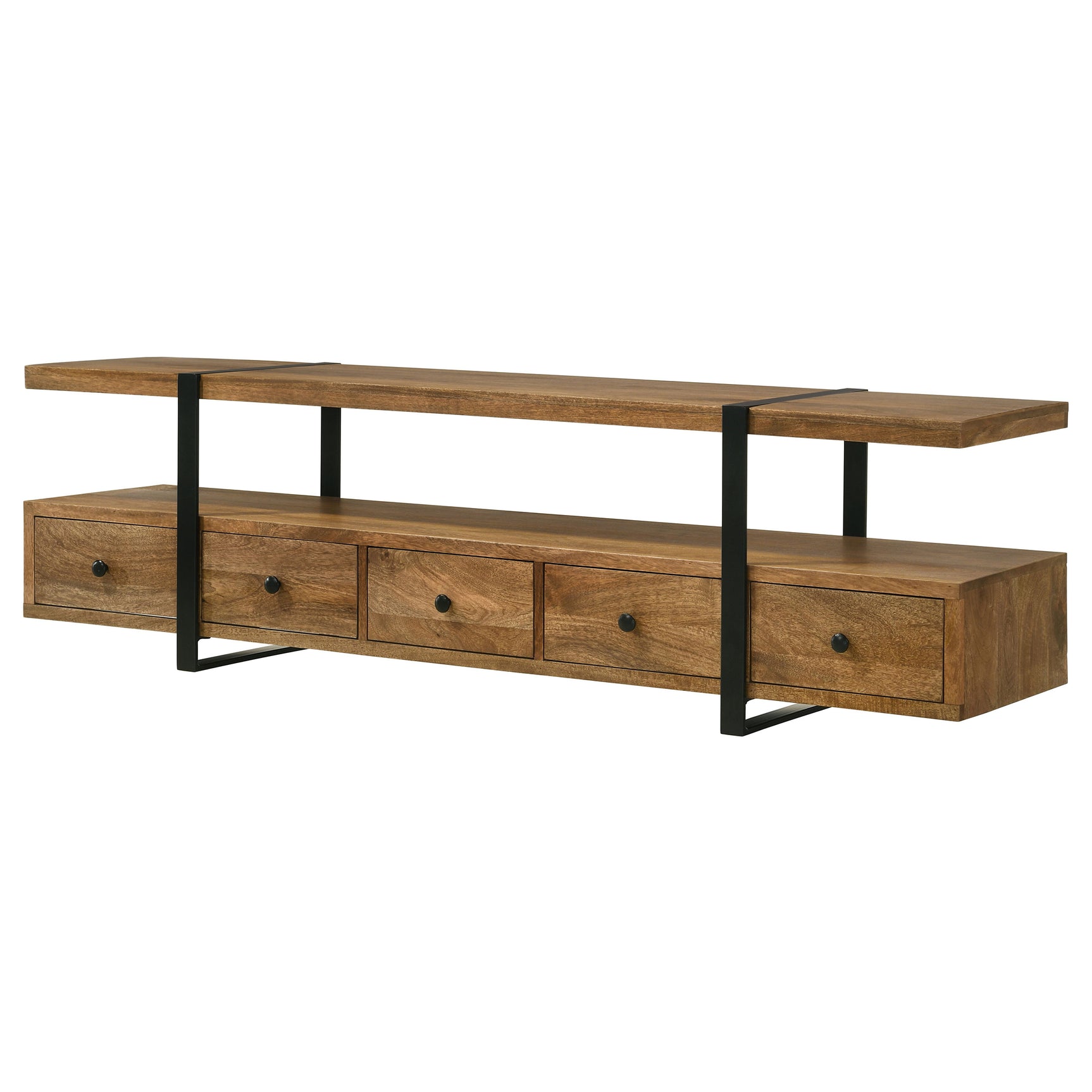 Otto 5-drawer Mango Wood 70-inch TV Stand Media Console Brown - Tampa Furniture Outlet
