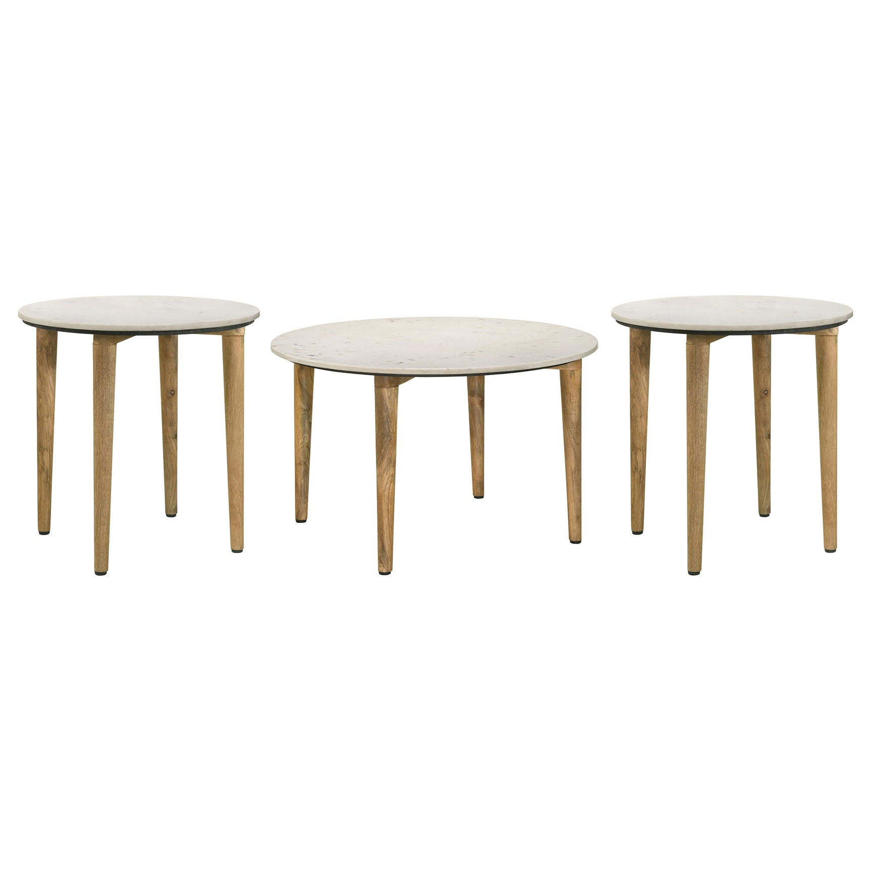 Aldis 3-piece Coffee and End Table Set White - Tampa Furniture Outlet